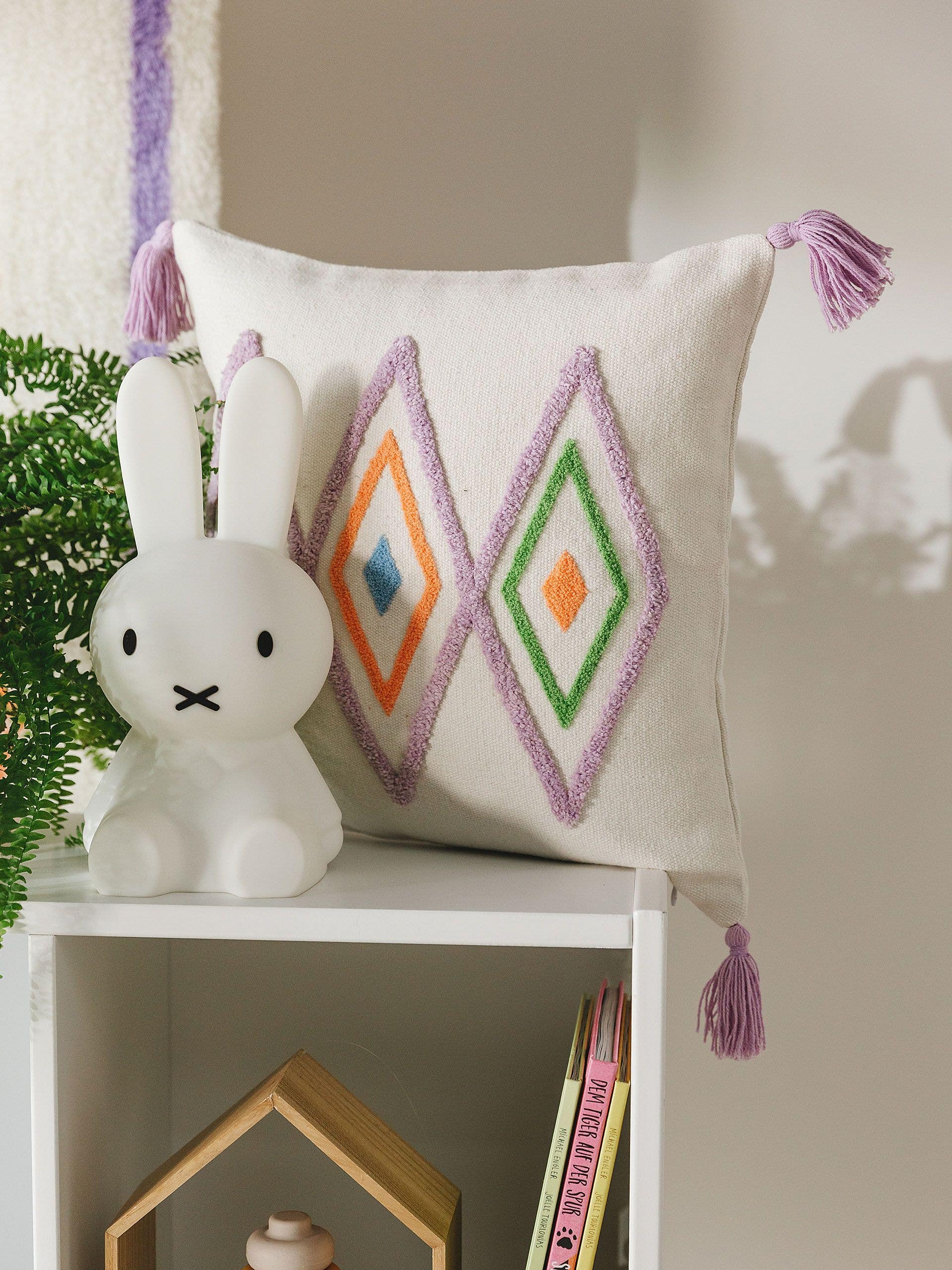 Funda de almohada Malika Multicolor con diseño de Bereber en 95% Algodón, 5% Acrilico de Lytte