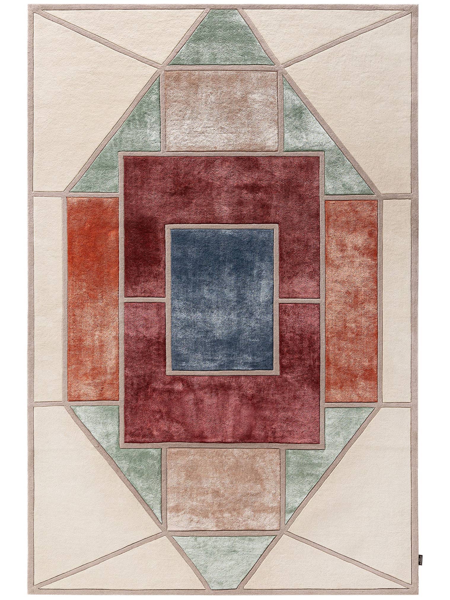 Teppich aus 50% Wolle, 50% Lyocell (TENCEL™) in Multicolor mit 6 bis 10 mm hohem Flor von benuta Finest