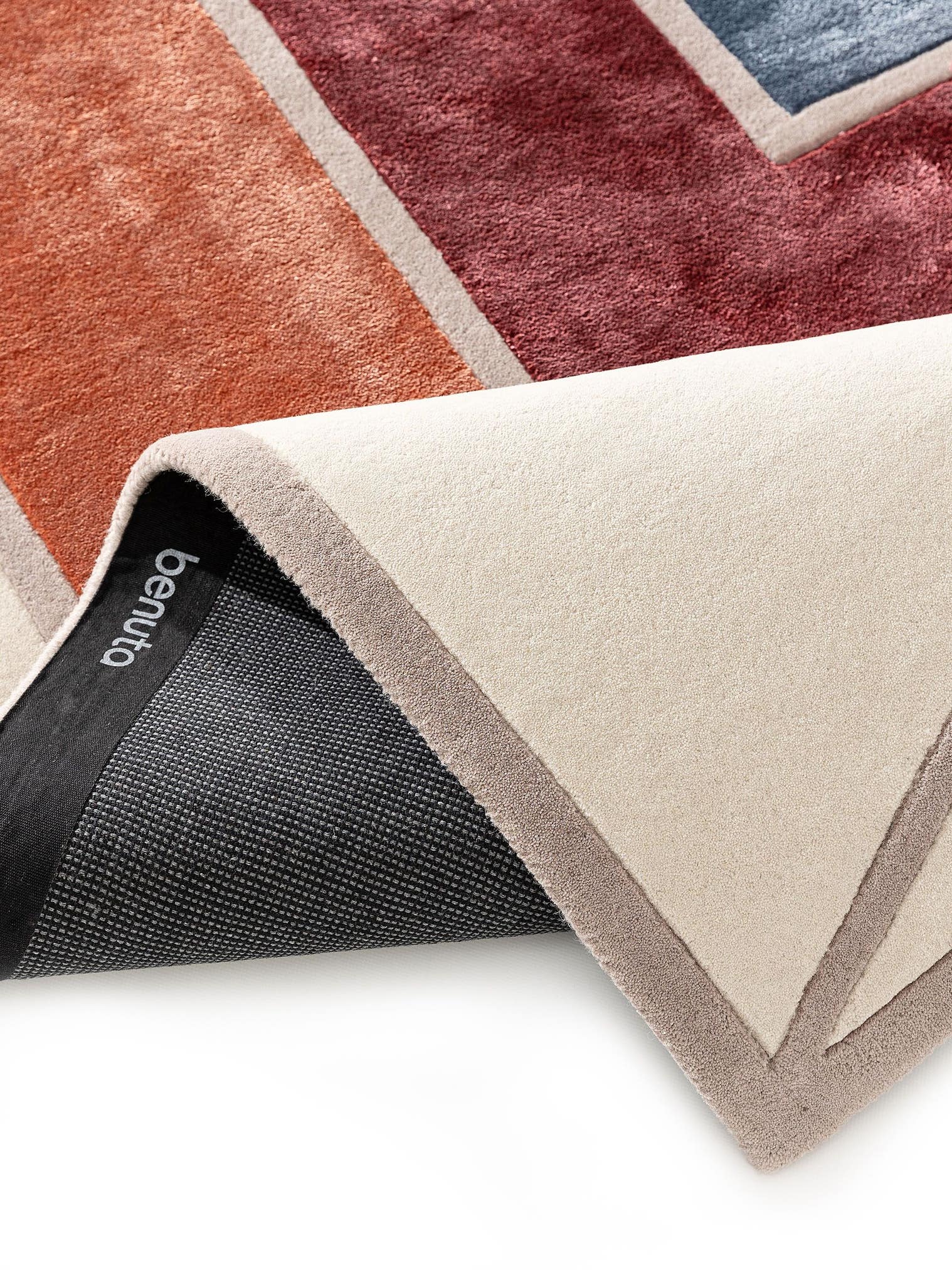 Teppe av 50 % ull, 50 % lyocell (TENCEL™) i Flerfarget med 6 til 10 mm høy lugg fra benuta Finest