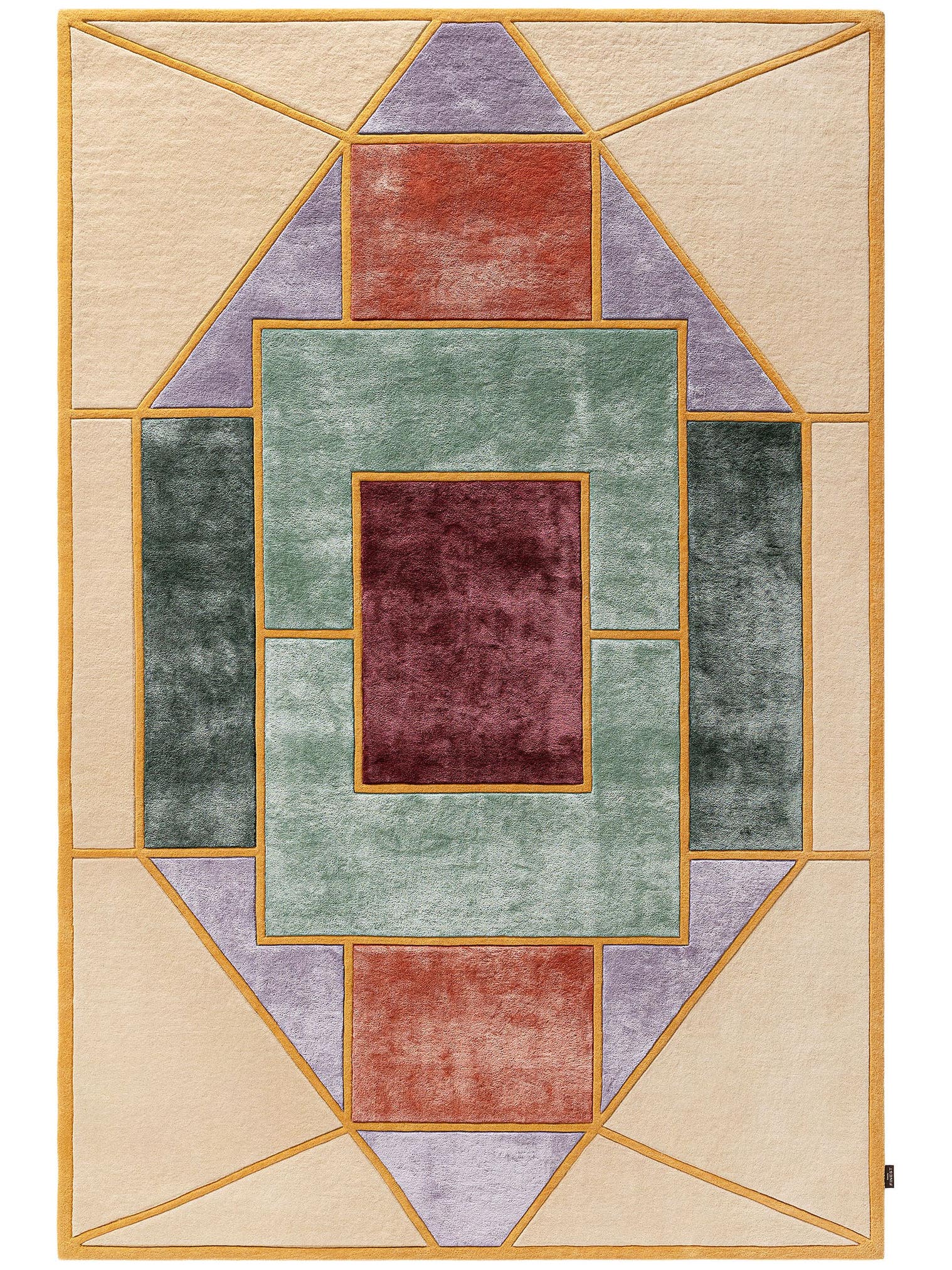 Rug made of 50% Wool, 50% Lyocell (TENCEL™) in Multicoloured with a 6 - 10 mm high pile by benuta Finest