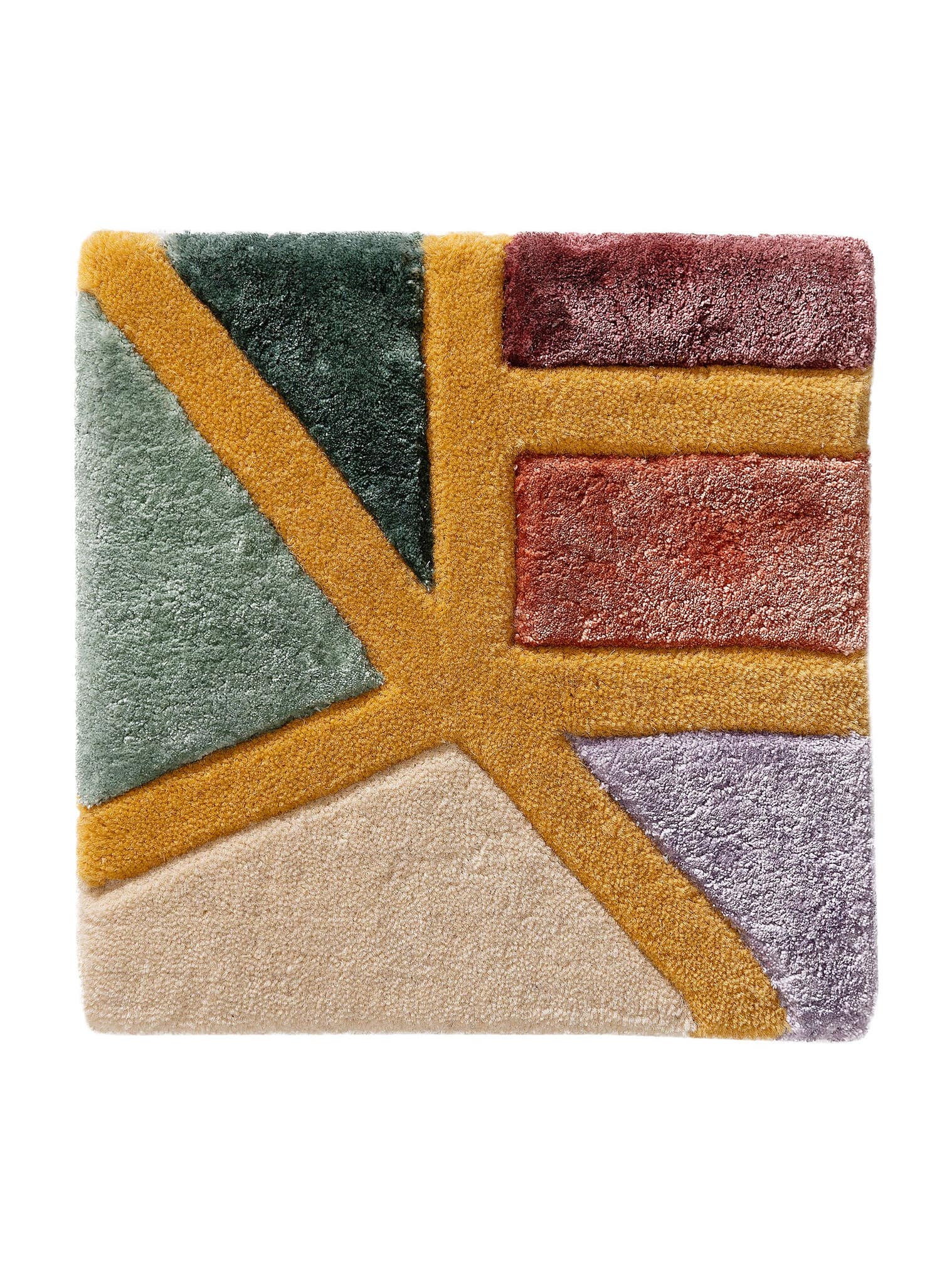 Rug made of 50% Wool, 50% Lyocell (TENCEL™) in Multicoloured with a 6 - 10 mm high pile by benuta Finest