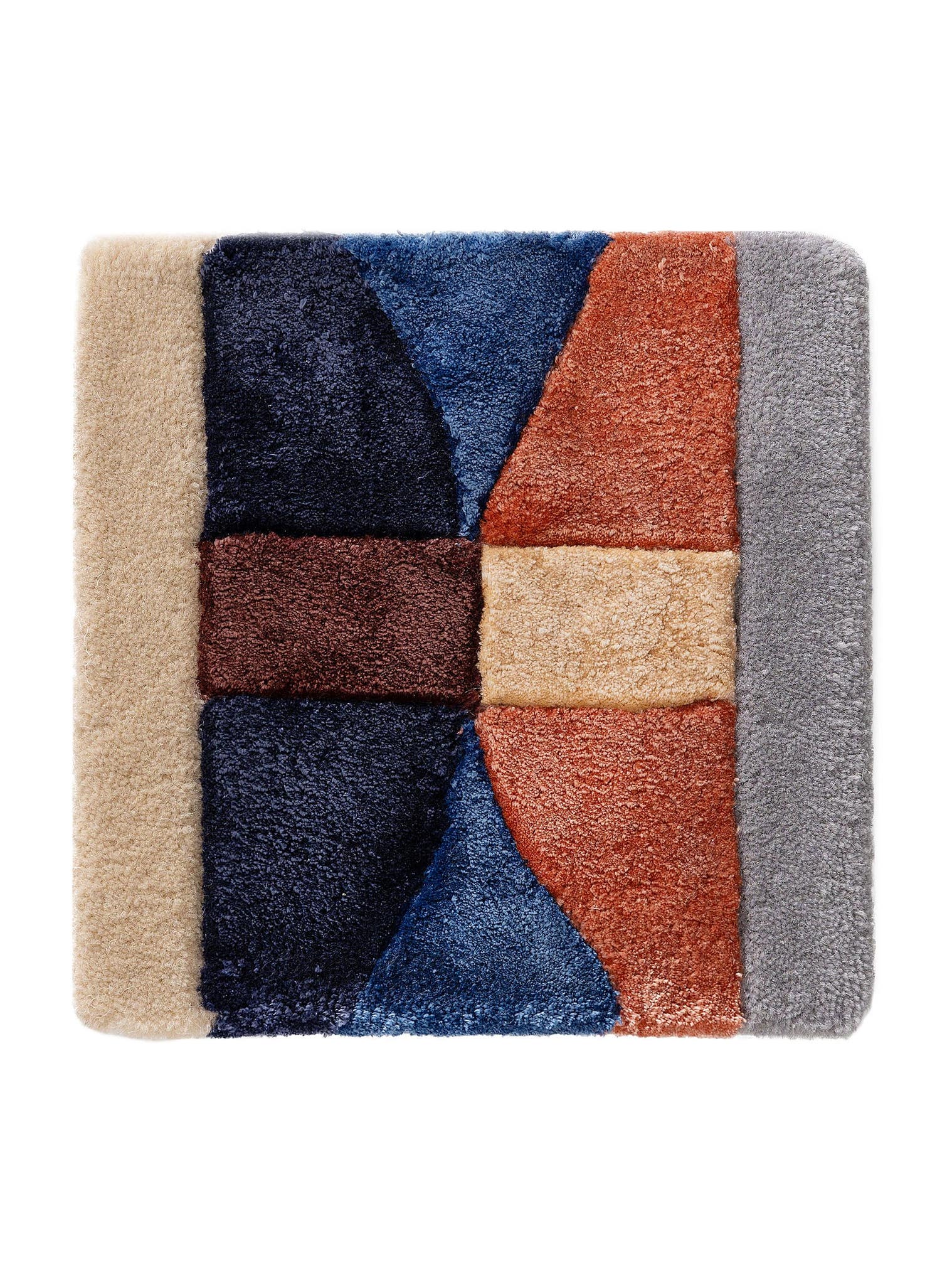Tapijt van 60% Wol, 40% Lyocell (TENCEL™) in Veelkleurig met een 6 - 10 mm hoge pool van benuta Finest