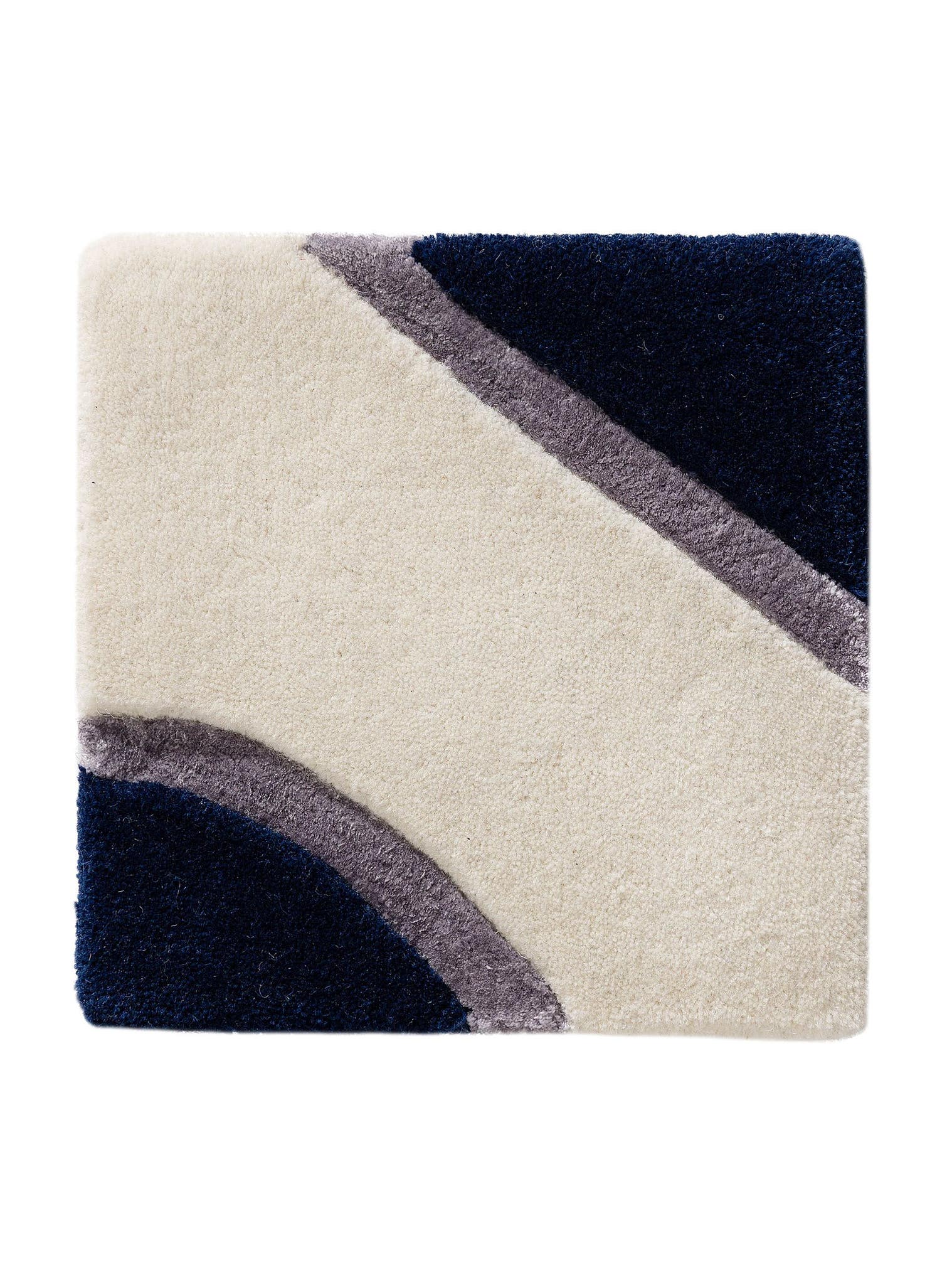 Rug made of 90% Wool, 10% Lyocell (TENCEL™) in Blue with a 6 - 10 mm high pile by benuta Finest