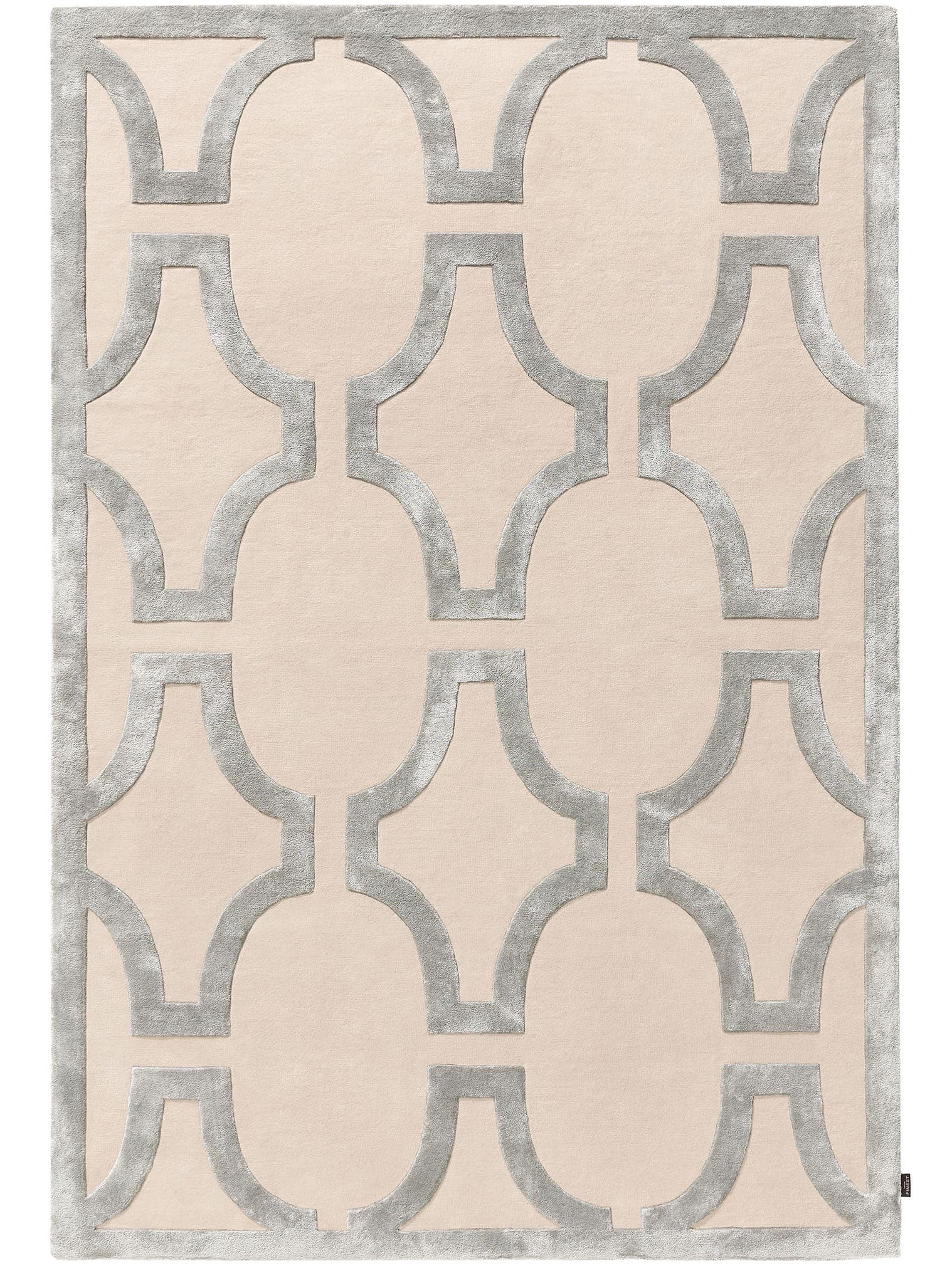 Tapijt van 65% Wol, 35% Lyocell (TENCEL™) in Beige met een 6 - 10 mm hoge pool van benuta Finest