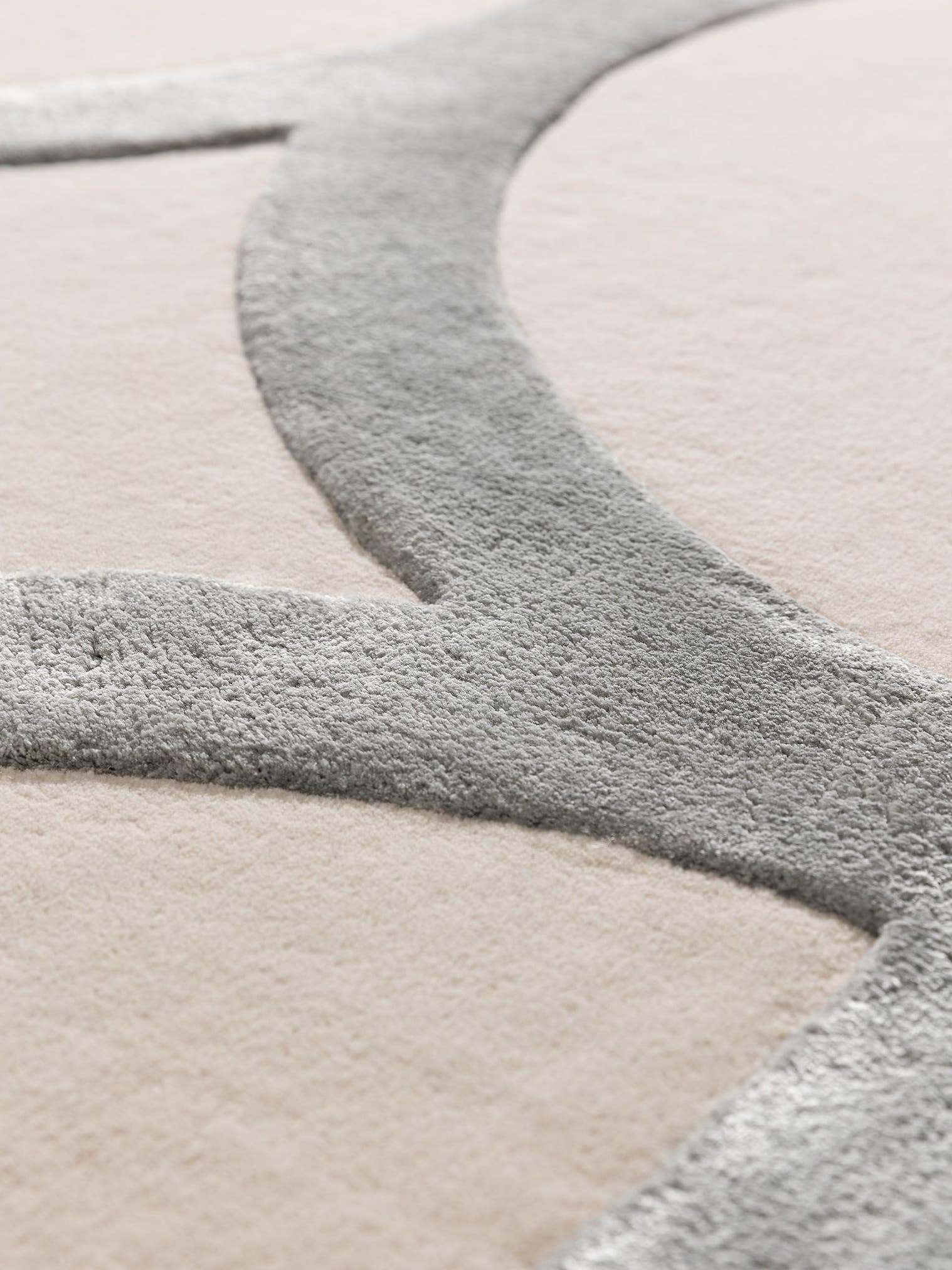 Teppe av 65 % ull, 35 % lyocell (TENCEL™) i Beige med 6 til 10 mm høy lugg fra benuta Finest