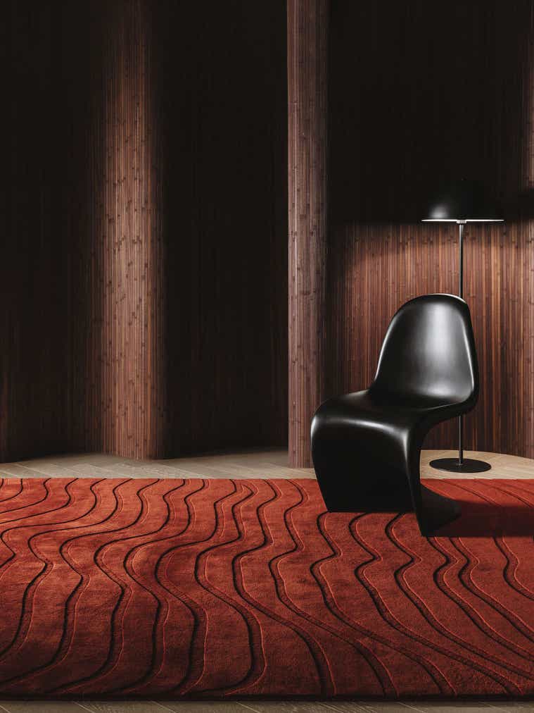 Rug made of 100% Wool from (New Zealand) in Red with a 6 - 10 mm high pile by benuta Finest