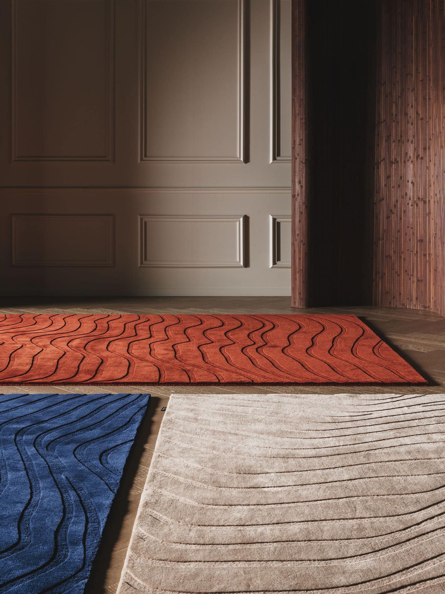 Rug made of 100% Wool from (New Zealand) in Red with a 6 - 10 mm high pile by benuta Finest