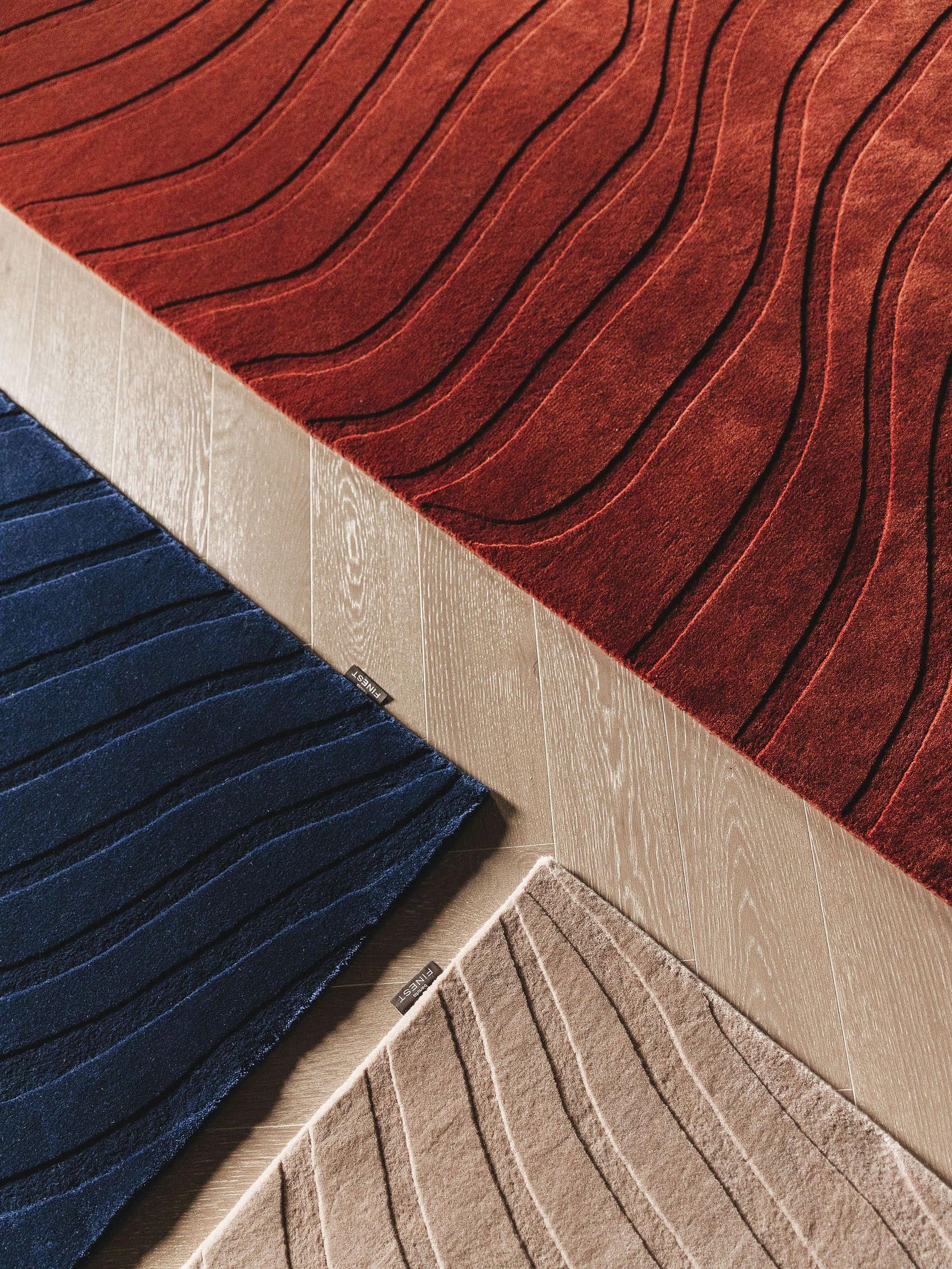 Rug made of 100% Wool from (New Zealand) in Red with a 6 - 10 mm high pile by benuta Finest