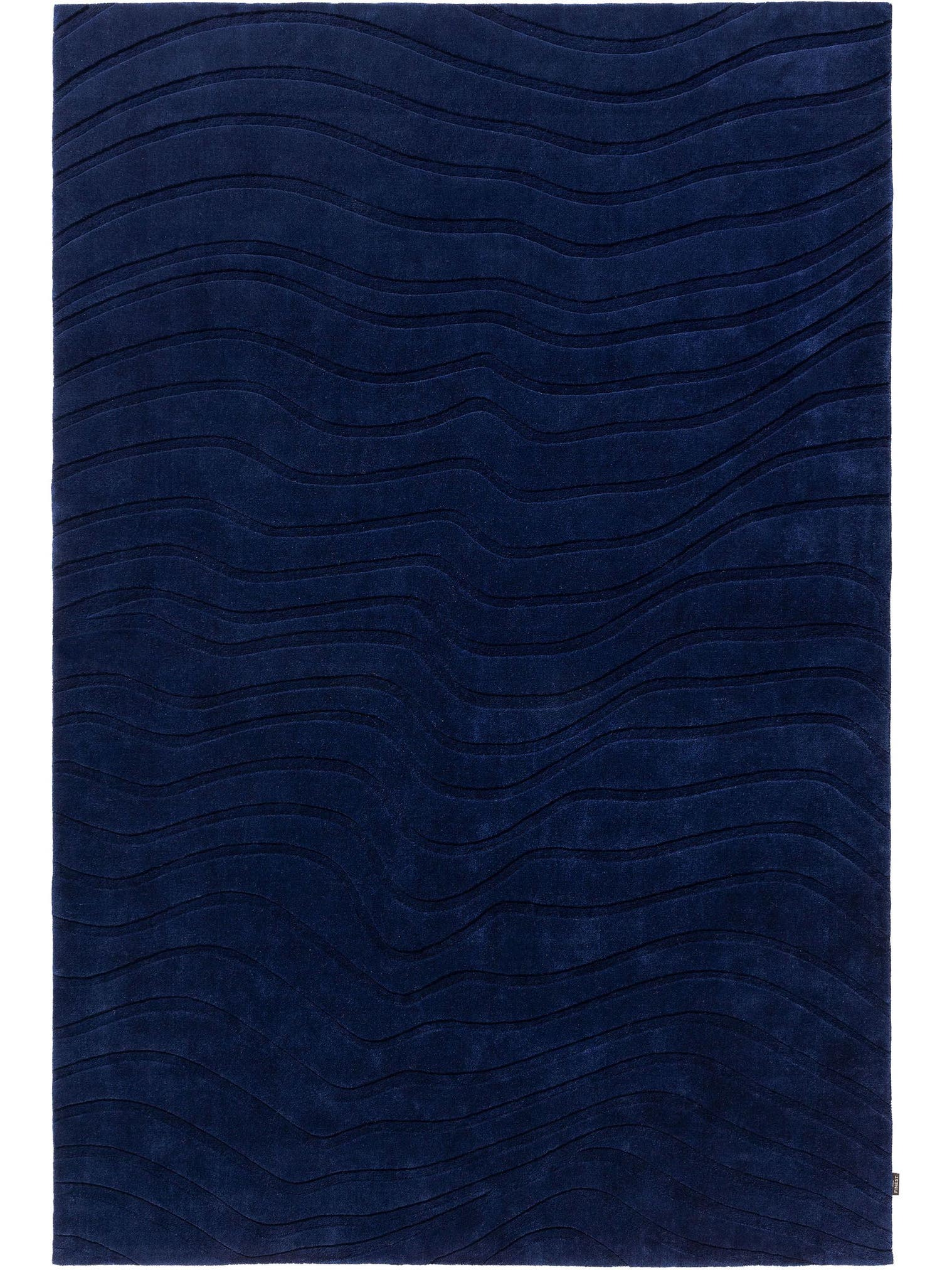 Rug made of 100% Wool from (New Zealand) in Blue with a 6 - 10 mm high pile by benuta Finest