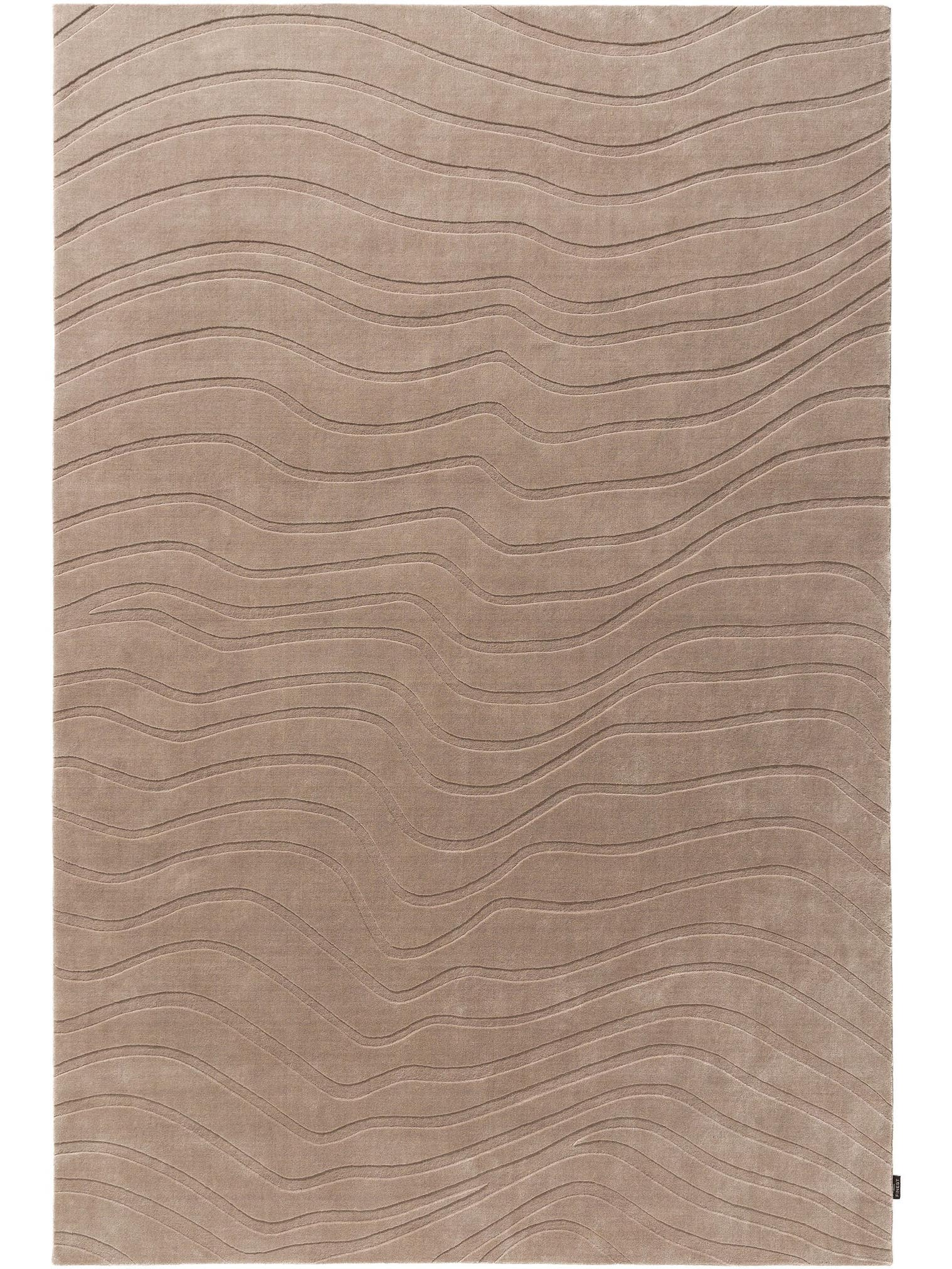 Tapis en 100% Laine (de Nouvelle-Zélande) en Taupe avec une pile de 6 - 10 mm de hauteur de benuta Finest
