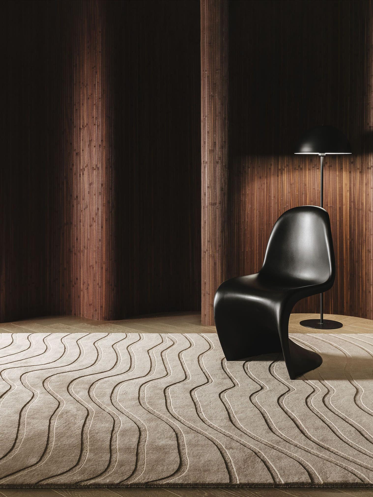 Tapis en 100% Laine (de Nouvelle-Zélande) en Taupe avec une pile de 6 - 10 mm de hauteur de benuta Finest