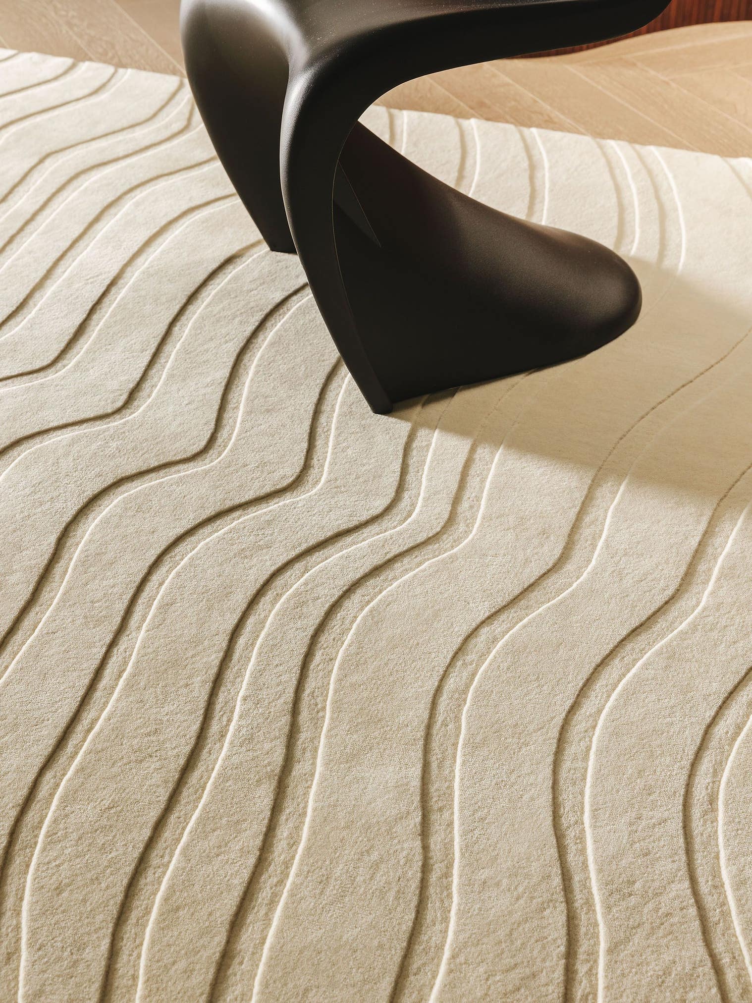 Rug made of 100% Wool from (New Zealand) in Beige with a 6 - 10 mm high pile by benuta Finest
