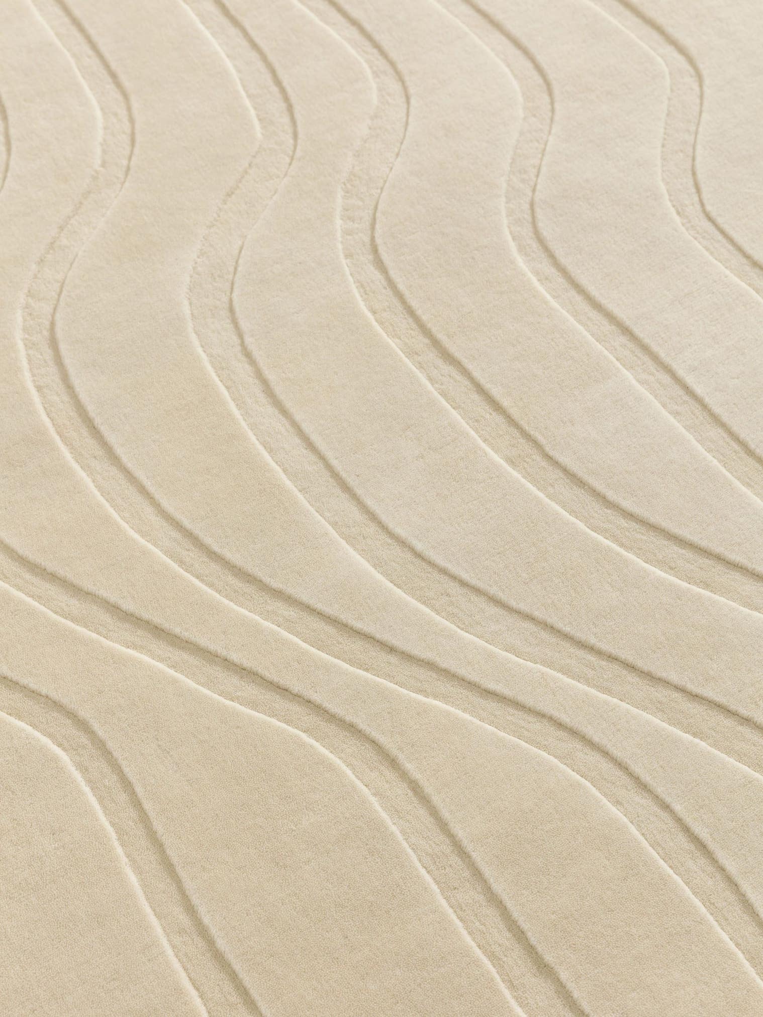 Rug made of 100% Wool from (New Zealand) in Beige with a 6 - 10 mm high pile by benuta Finest