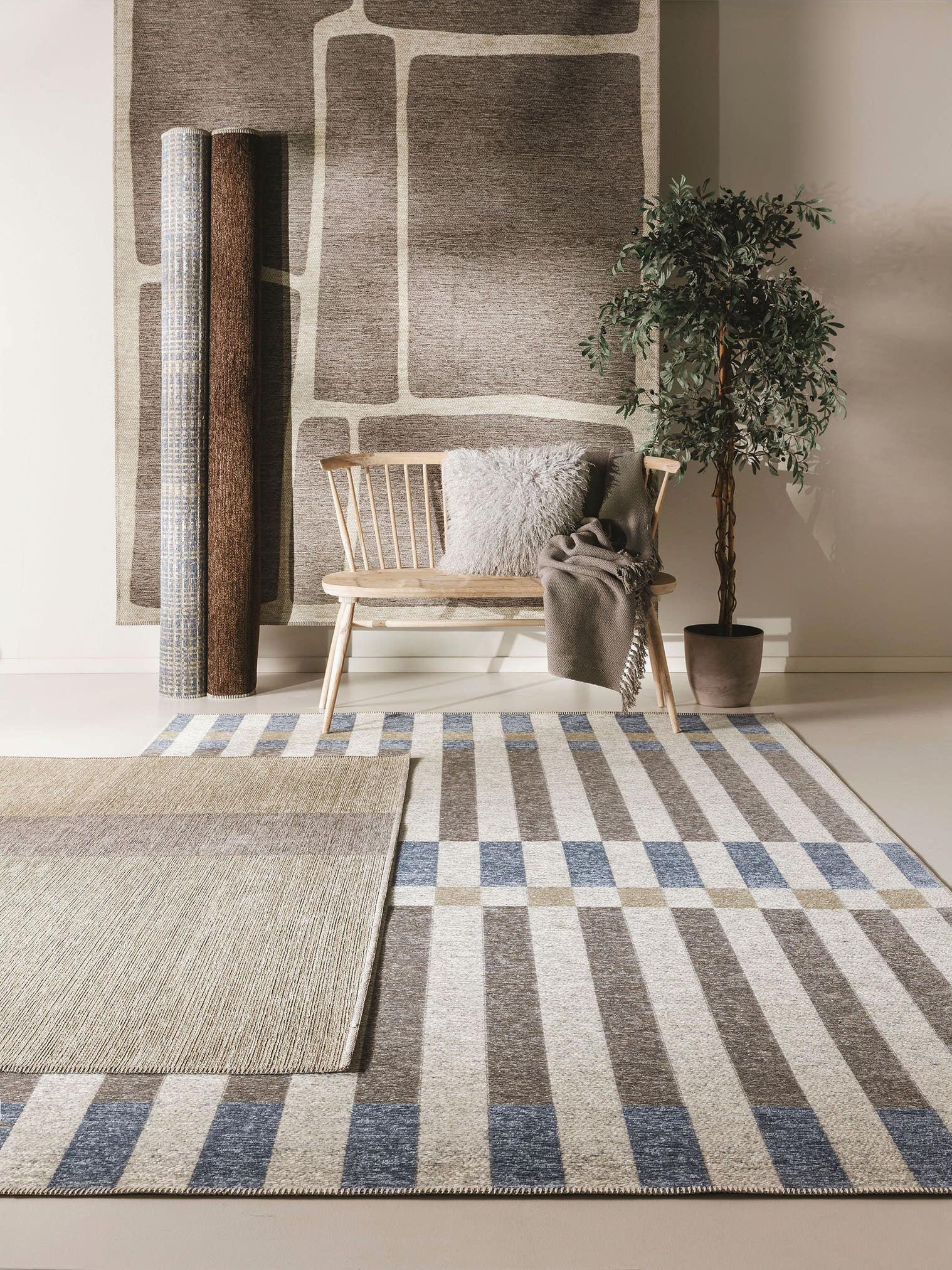 Teppich aus 100% Polyester (recyceltes PET) in Multicolor mit bis 5 mm hohem Flor von benuta Nest