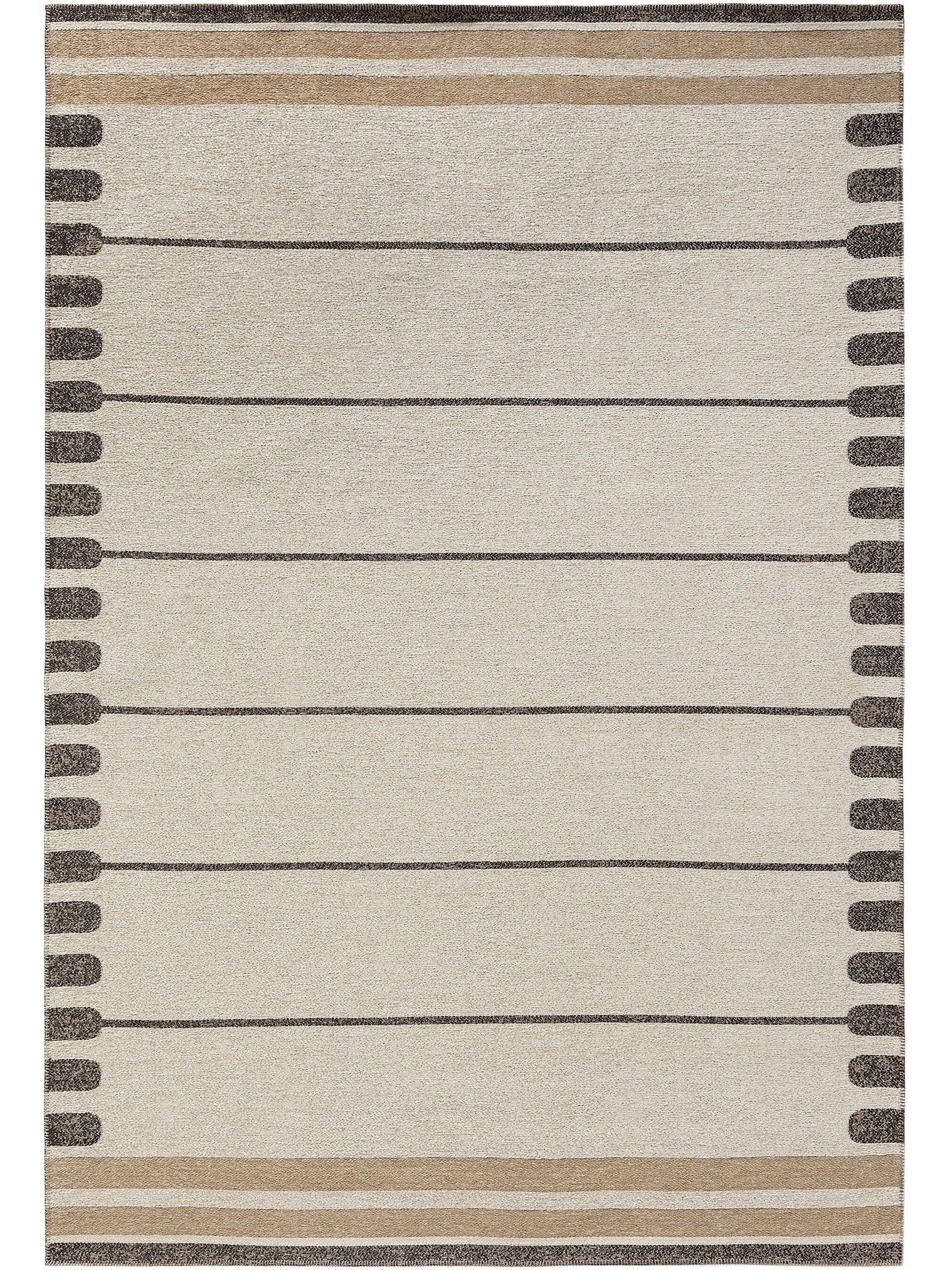 Rug made of 65% Polyester (recycled PET), 35% Jute in Beige with a 1- 5 mm high pile by benuta Nest