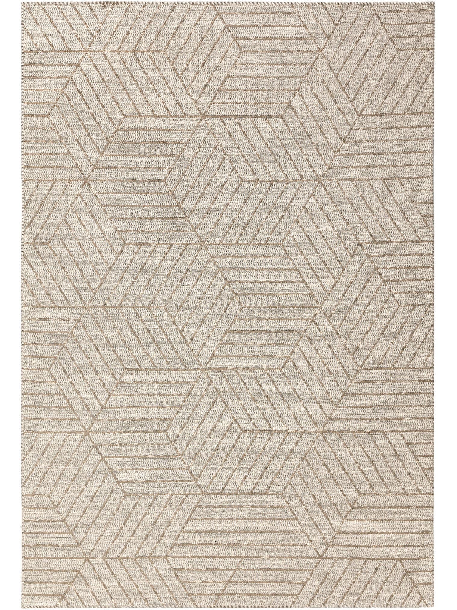 Tæppe af 65% Polyester (genanvendt PET), 35% Jute i Beige med 1- 5 mm høj luv fra benuta Nest