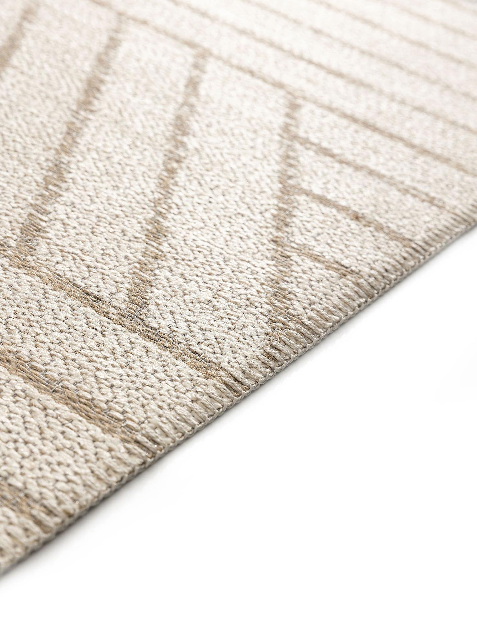 Tæppe af 65% Polyester (genanvendt PET), 35% Jute i Beige med 1- 5 mm høj luv fra benuta Nest