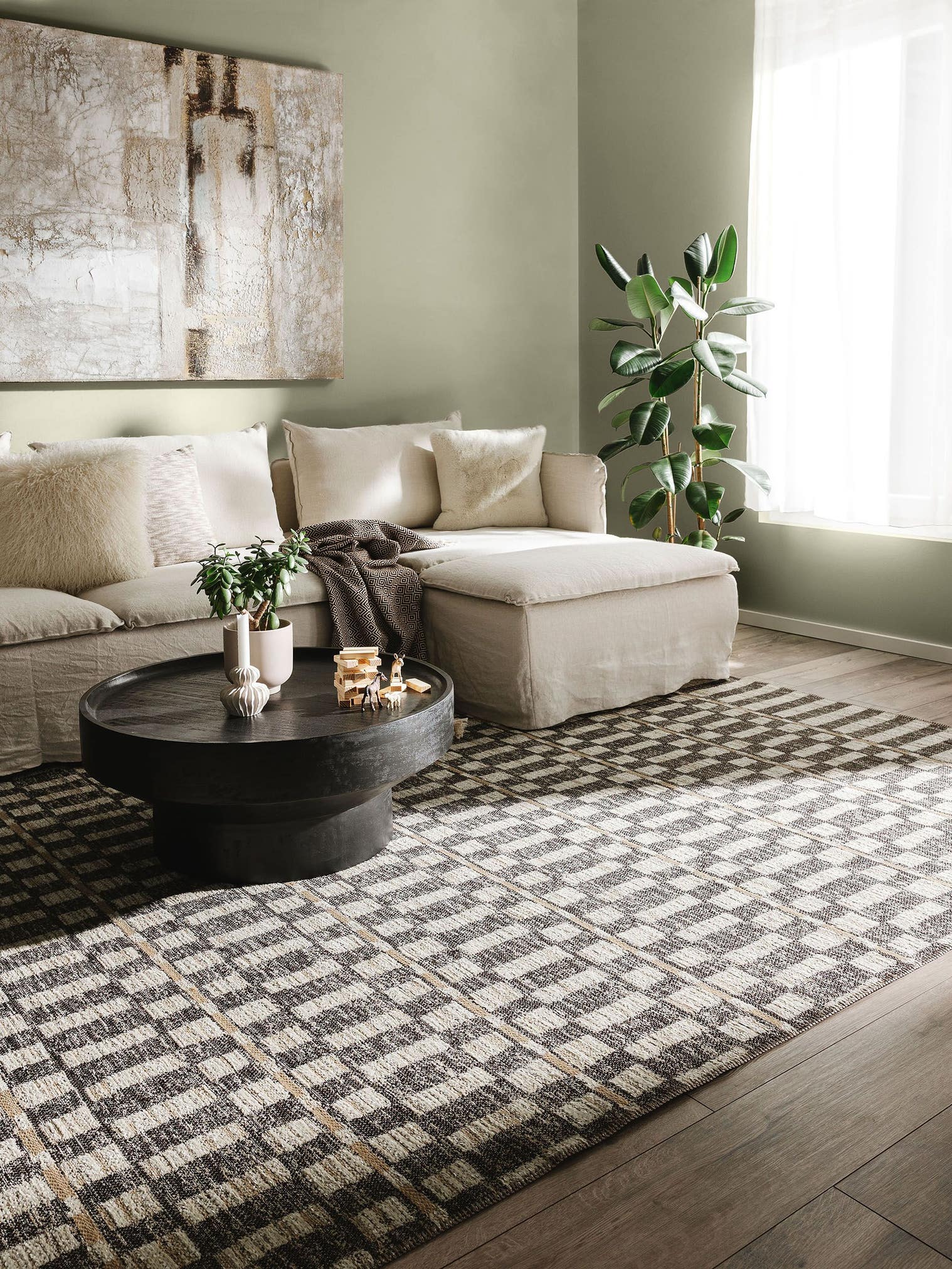 Tappeto di 65% Poliestere ( PET riciclato), 35% Juta in Beige con pelo alto 1- 5 mm da benuta Nest