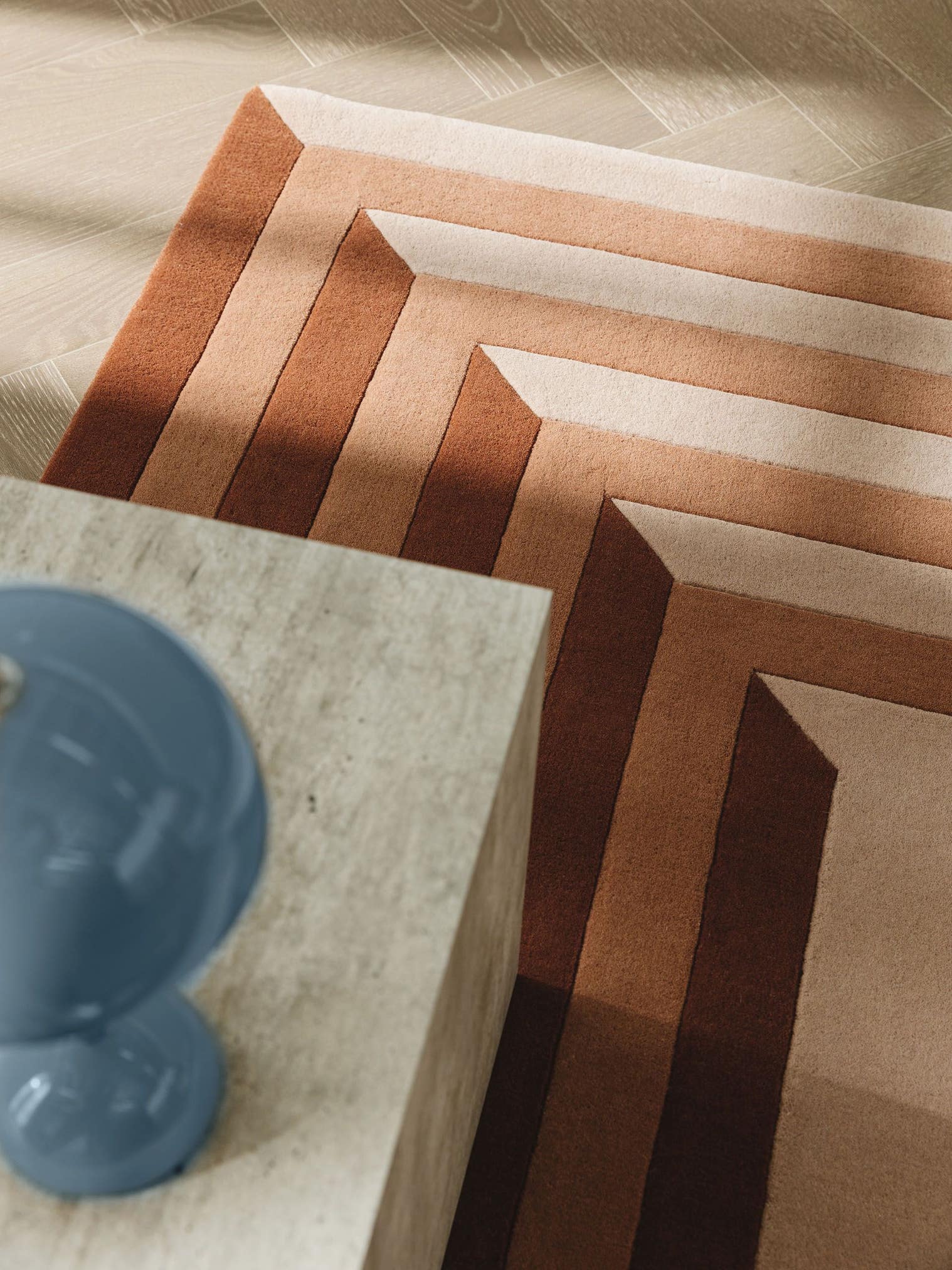 Rug made of 100% Wool in Brown with a 6 - 10 mm high pile by benuta Finest
