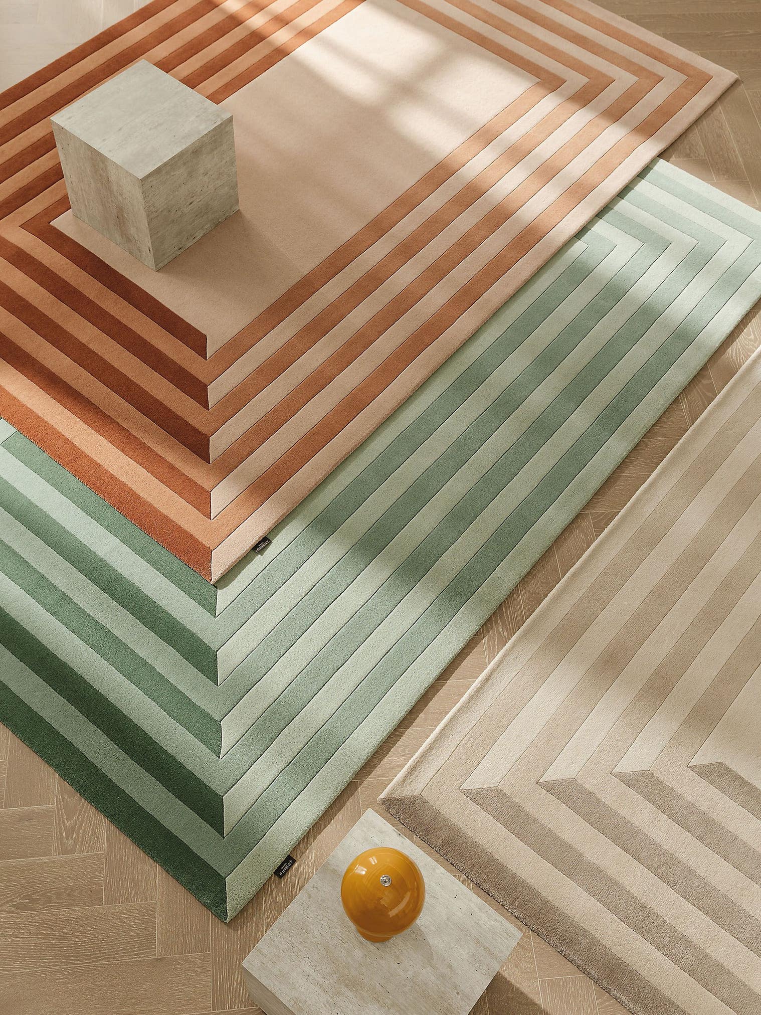 Rug made of 100% Wool in Brown with a 6 - 10 mm high pile by benuta Finest