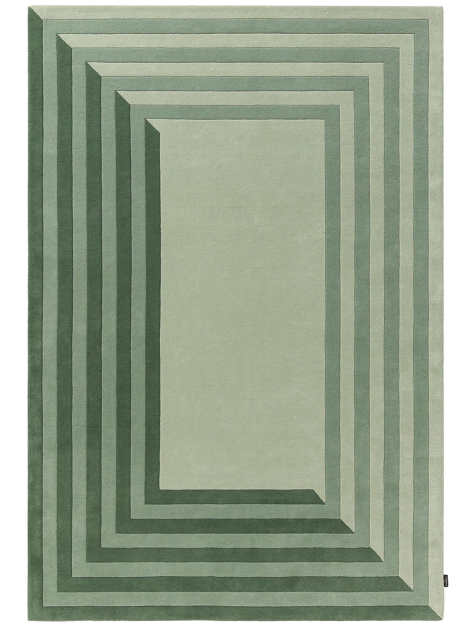 Rug made of 100% Wool in Green with a 6 - 10 mm high pile by benuta Finest