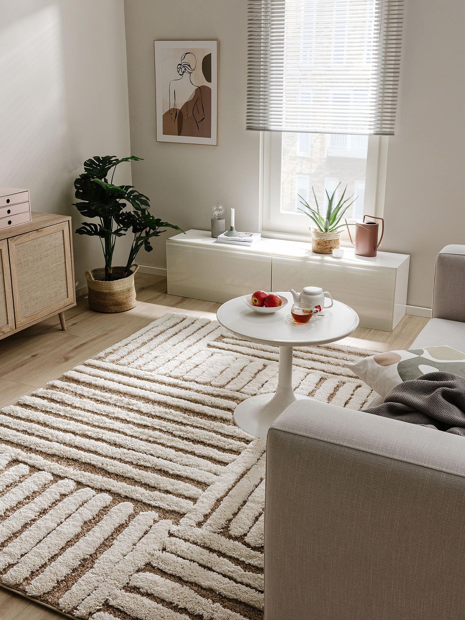Tapis en 80% Polypropylène, 20% Polyester en Multicouleur avec une pile de 31 - 40 mm de hauteur de benuta Pop