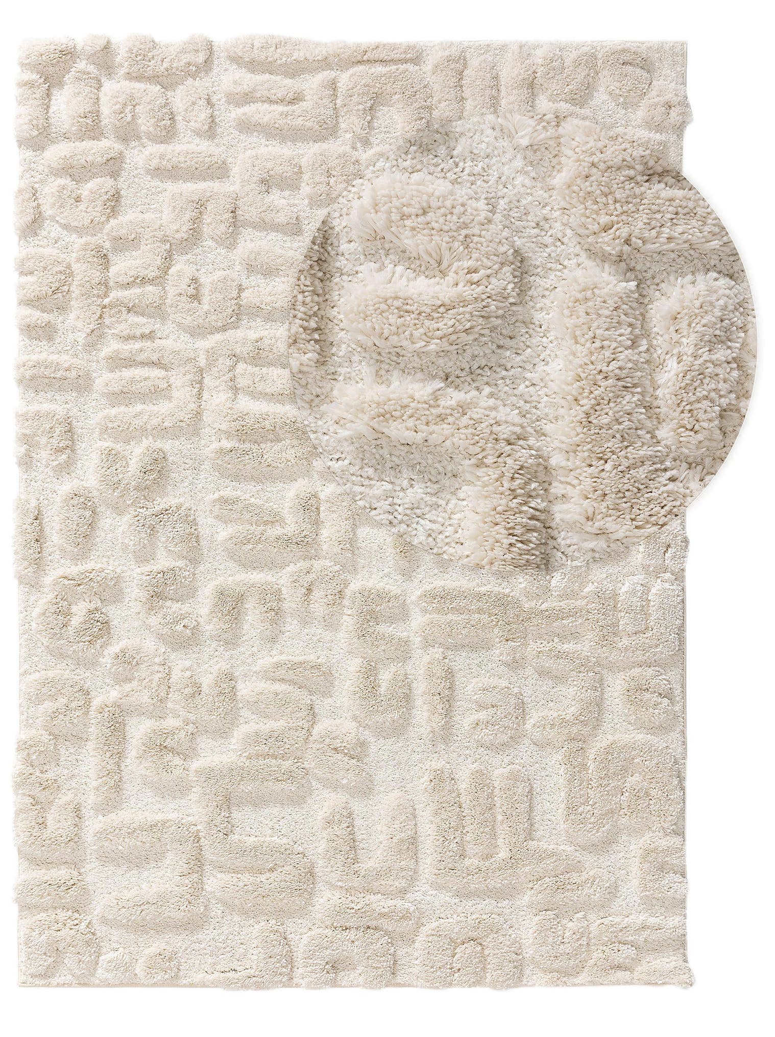 Tapis en 80% Polypropylène, 20% Polyester en Beige avec une pile de 31 - 40 mm de hauteur de benuta Pop