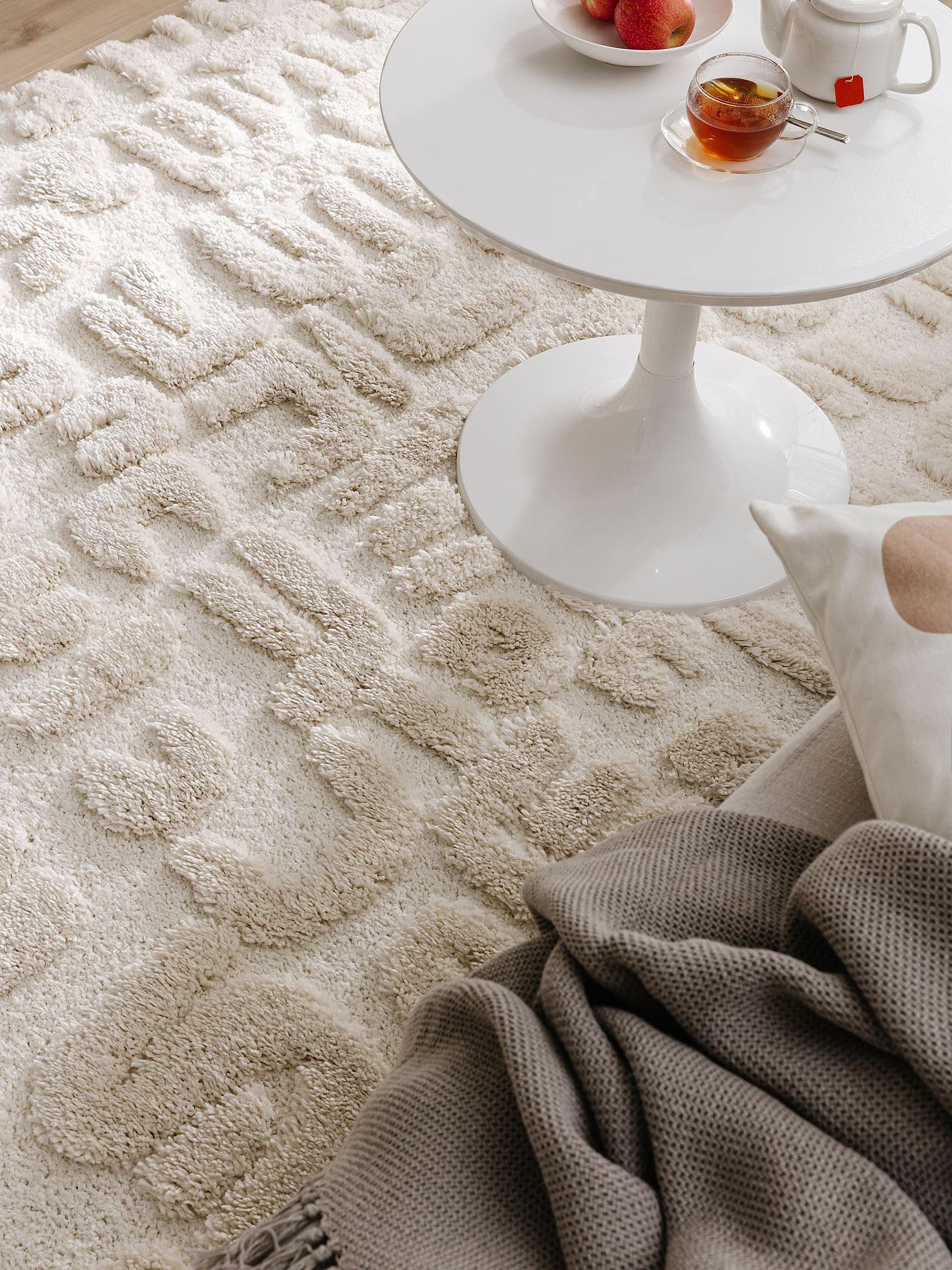 Tapis en 80% Polypropylène, 20% Polyester en Beige avec une pile de 31 - 40 mm de hauteur de benuta Pop