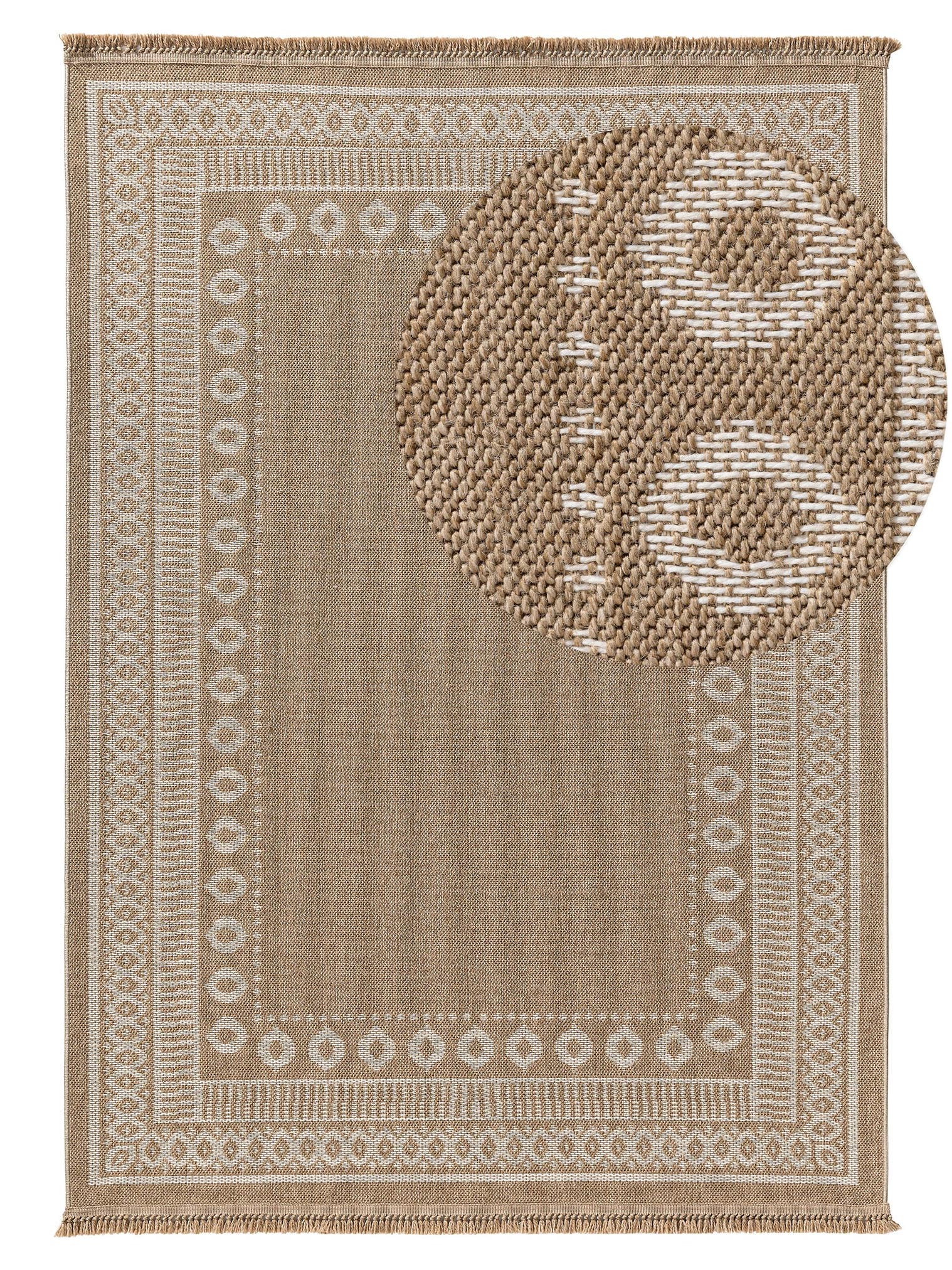Teppich aus 100% Polypropylen in Beige mit bis 5 mm hohem Flor von benuta Pop