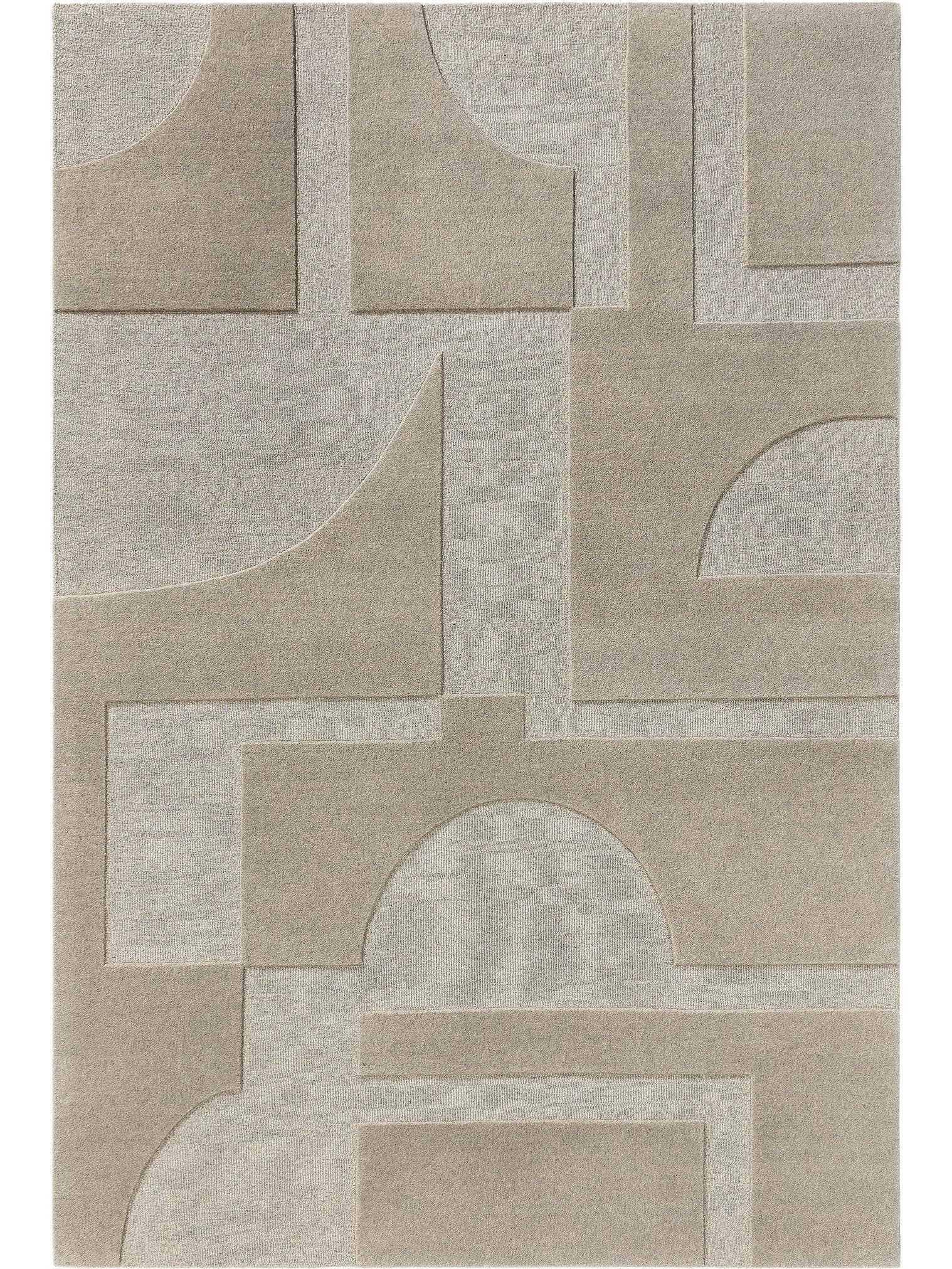 Tapis en 100% Laine en Gris avec une pile de 1- 5 mm de hauteur de benuta Pure