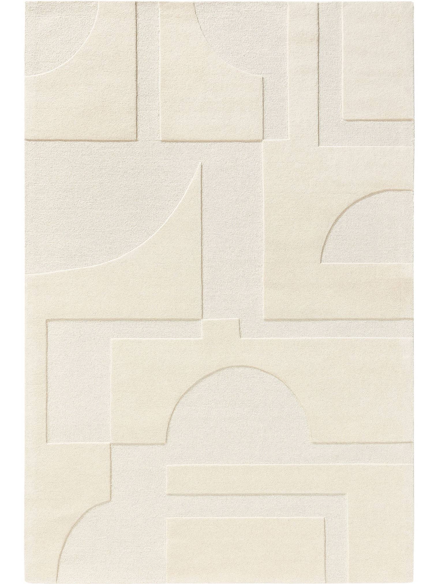 Rug made of 100% Wool in Beige with a 1- 5 mm high pile by benuta Pure