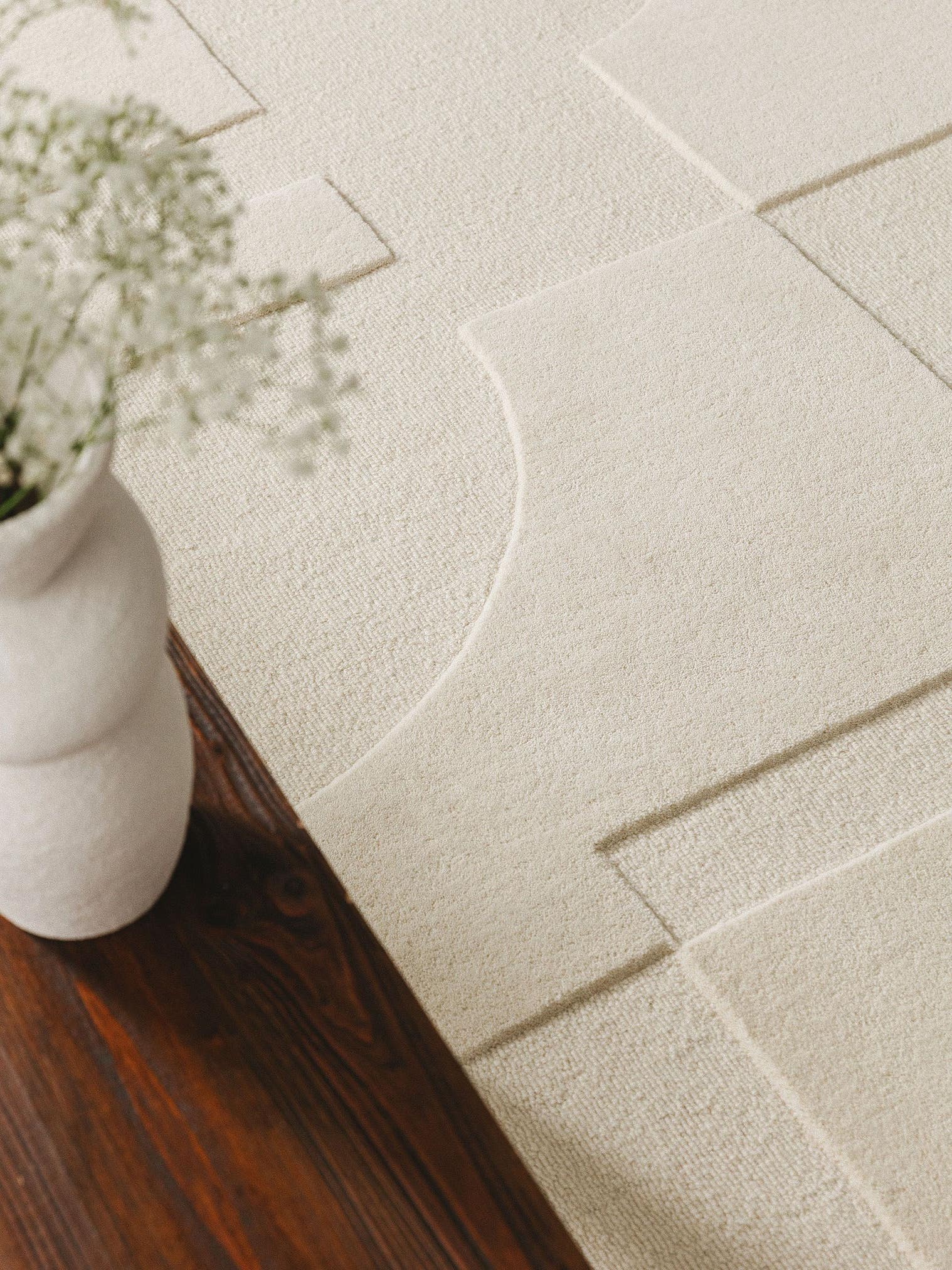 Alfombra de 100% Lana en Beige con un pelo de {{Placeholder_Pile Height}} de altura de benuta Pure