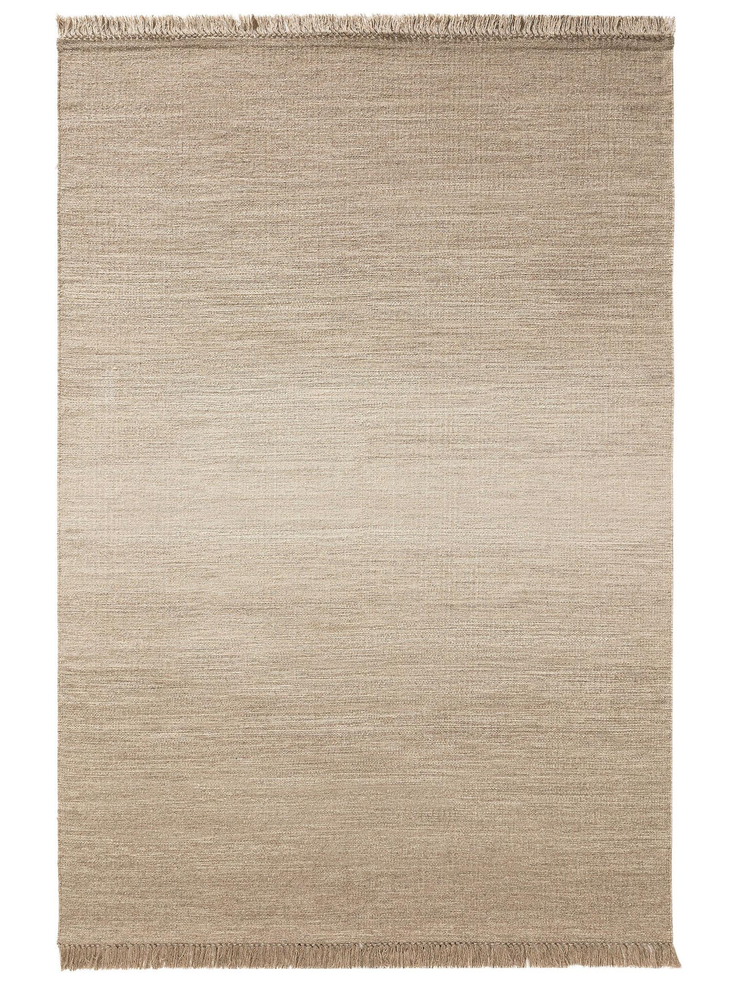 Tapis en 90% Laine, 10% Coton en Beige avec une pile de 1- 5 mm de hauteur de benuta Pure