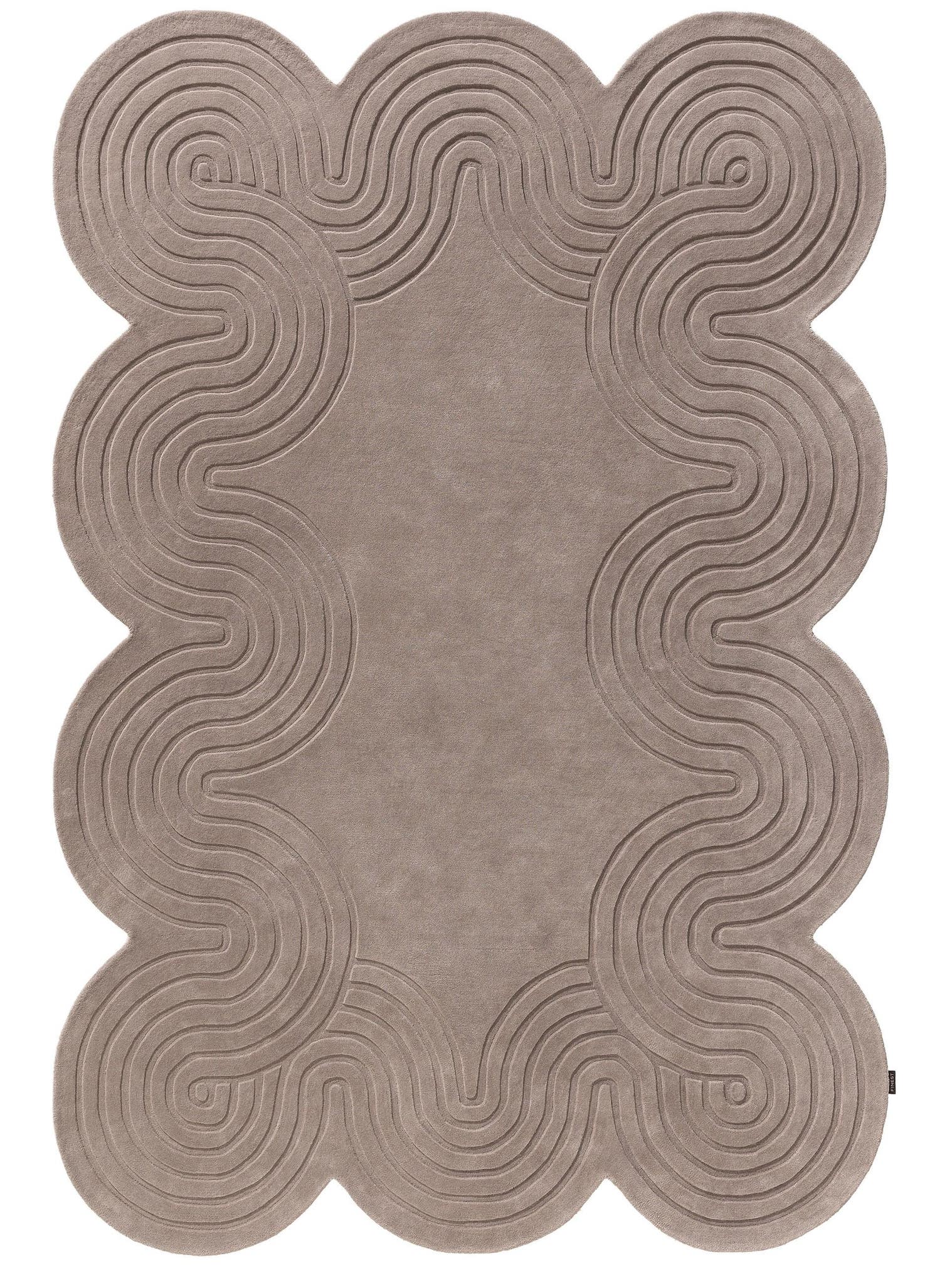 Rug made of 100% Wool in Taupe with a 11 - 20 mm high pile by benuta Finest