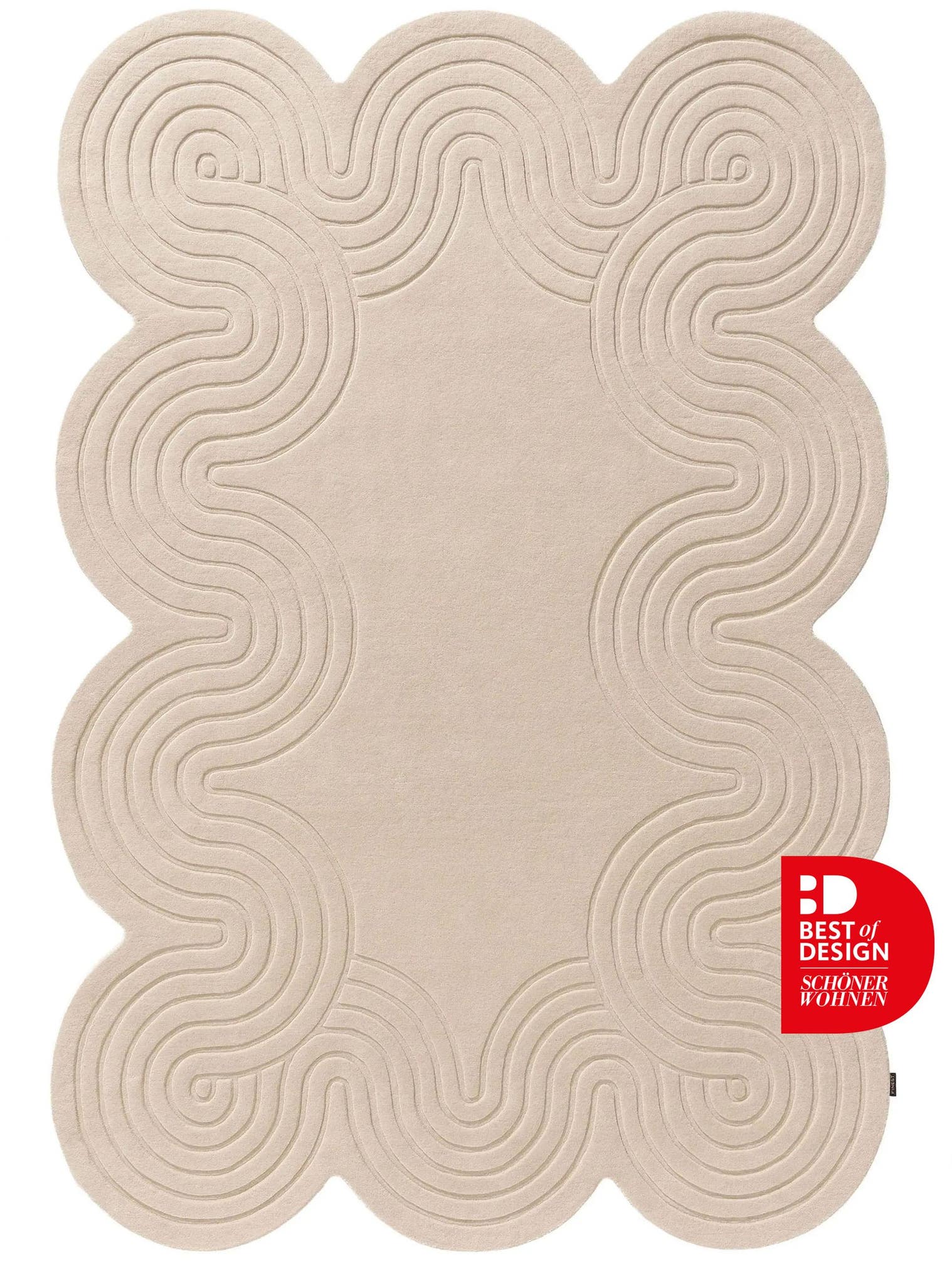Matta av 100% Ull i Beige med 11 - 20 mm hög lugg från benuta Finest