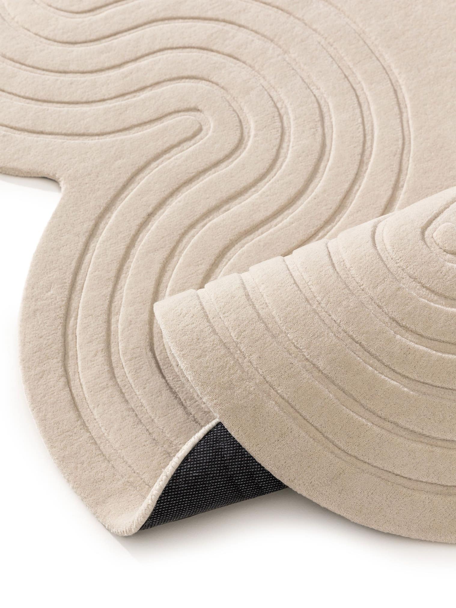 Matta av 100% Ull i Beige med 11 - 20 mm hög lugg från benuta Finest