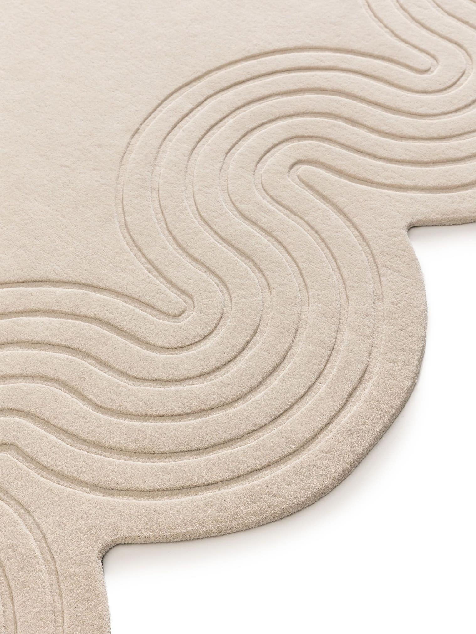 Matta av 100% Ull i Beige med 11 - 20 mm hög lugg från benuta Finest