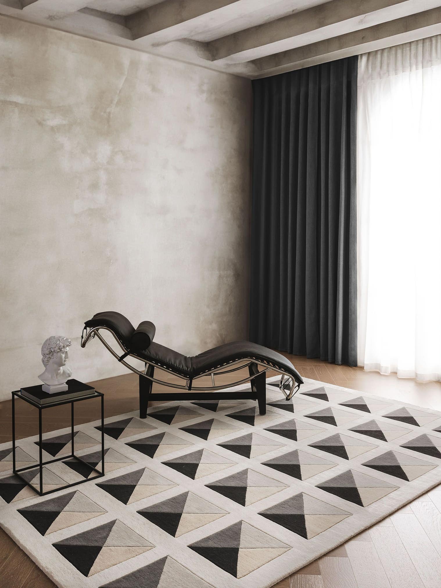 Tapijt van 60% Wol, 40% Lyocell (TENCEL™) in Beige met een 6 - 10 mm hoge pool van benuta Finest
