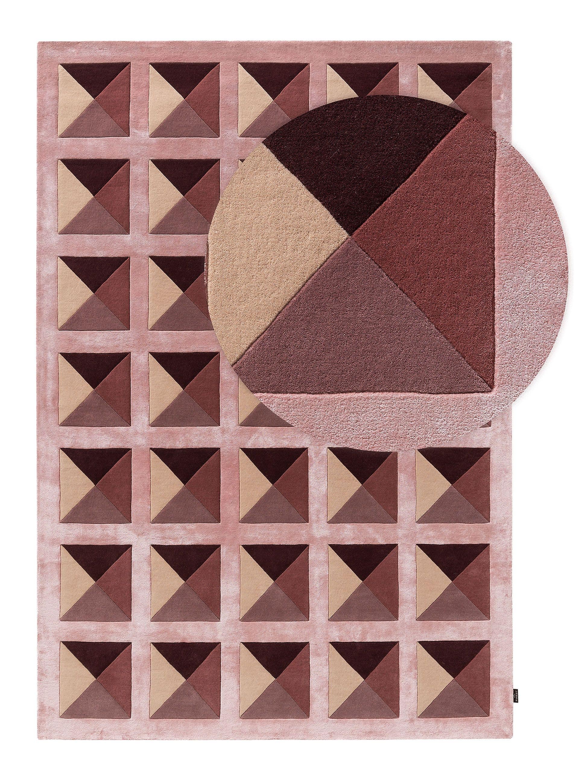 Tappeto di 60% Lana, 40% Lyocell (TENCEL™) in Rosa con pelo alto 6 - 10 mm da benuta Finest