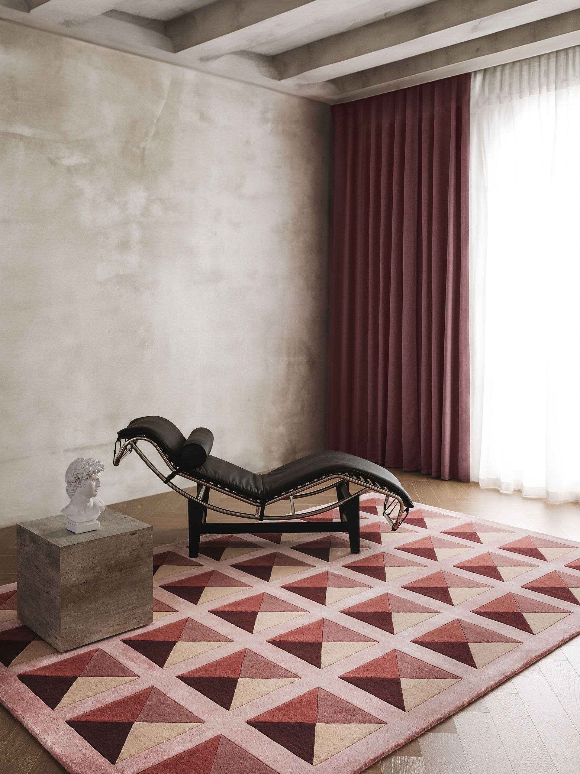 Tappeto di 60% Lana, 40% Lyocell (TENCEL™) in Rosa con pelo alto 6 - 10 mm da benuta Finest