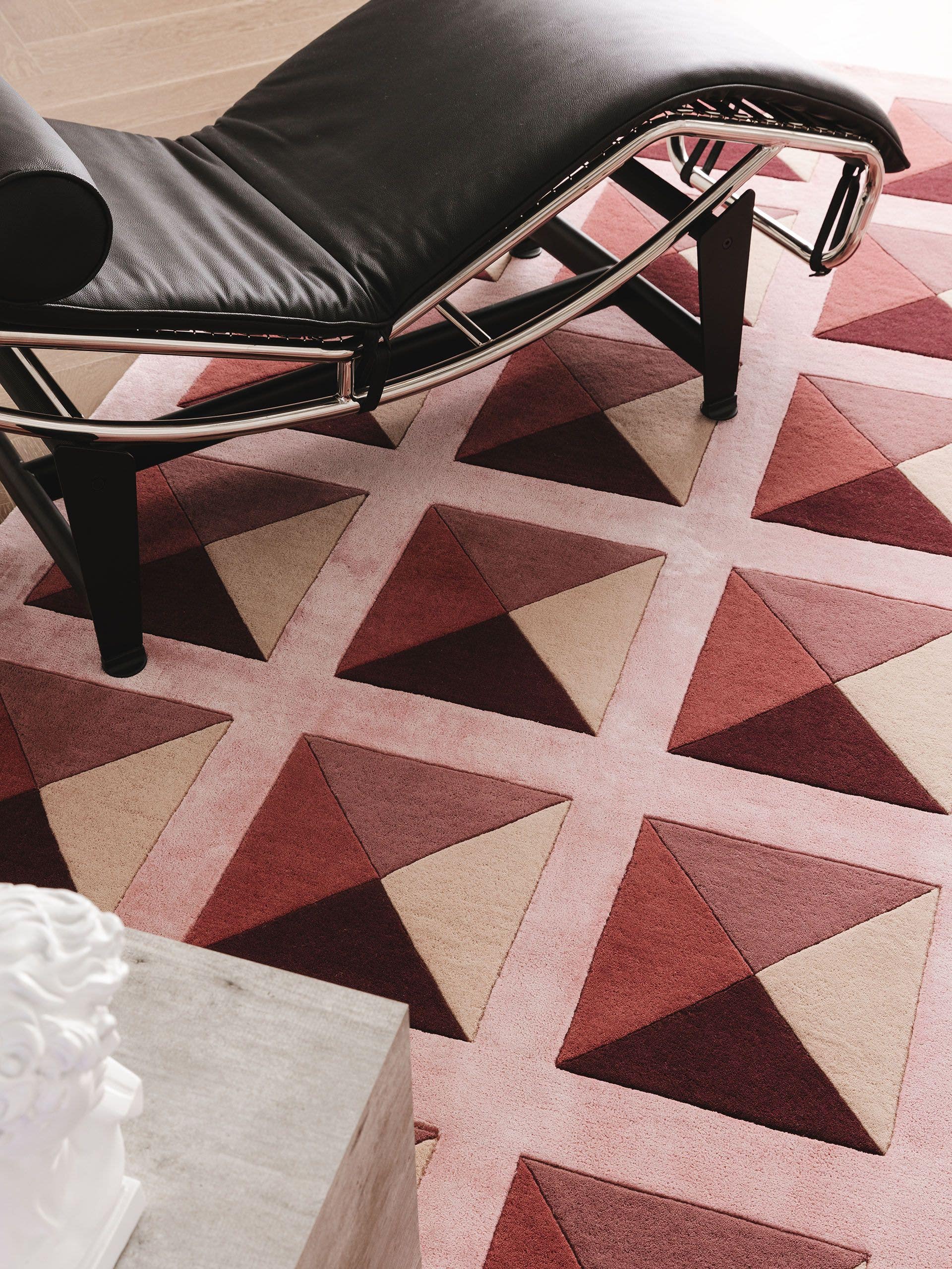Tappeto di 60% Lana, 40% Lyocell (TENCEL™) in Rosa con pelo alto 6 - 10 mm da benuta Finest