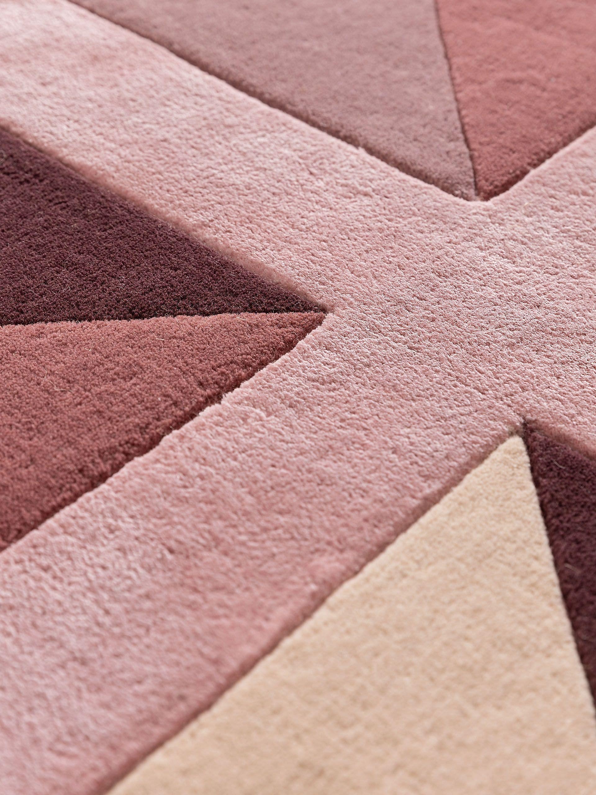 Tappeto di 60% Lana, 40% Lyocell (TENCEL™) in Rosa con pelo alto 6 - 10 mm da benuta Finest