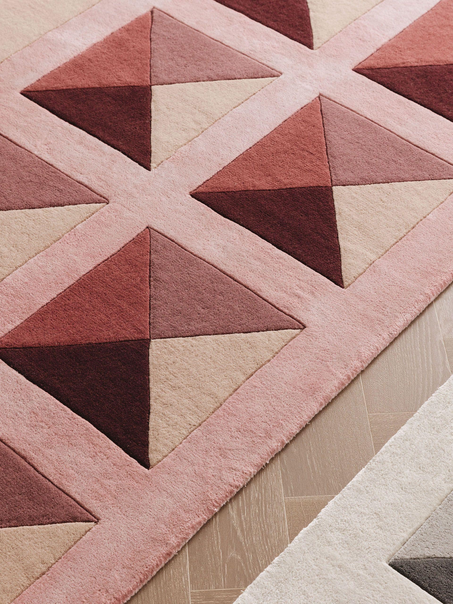 Tappeto di 60% Lana, 40% Lyocell (TENCEL™) in Rosa con pelo alto 6 - 10 mm da benuta Finest