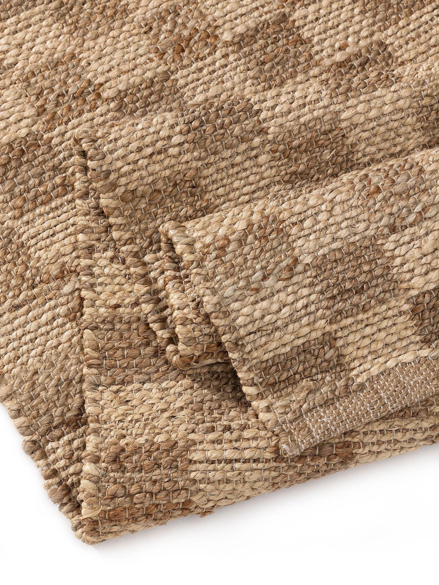 Teppich aus 80% Jute, 20% Baumwolle in Beige mit bis 5 mm hohem Flor von benuta Pure