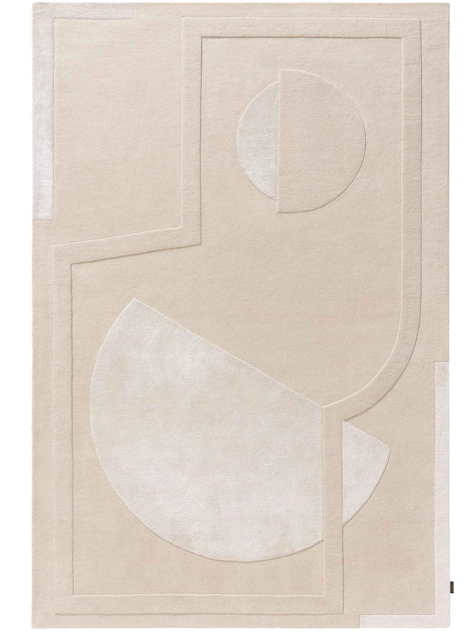 Rug made of 75% Wool, 25% Lyocell (TENCEL™) in Beige with a 11 - 20 mm high pile by benuta Finest