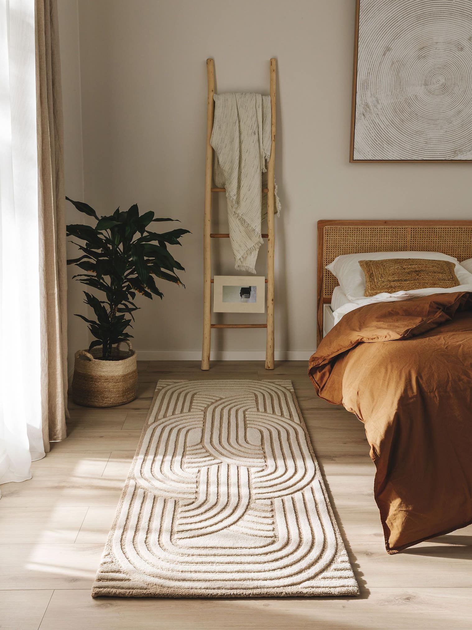 Tapis en 80% Laine, 20% Laine de Nouvelle-Zélande en Beige avec une pile de 6 - 10 mm de hauteur de benuta Pure