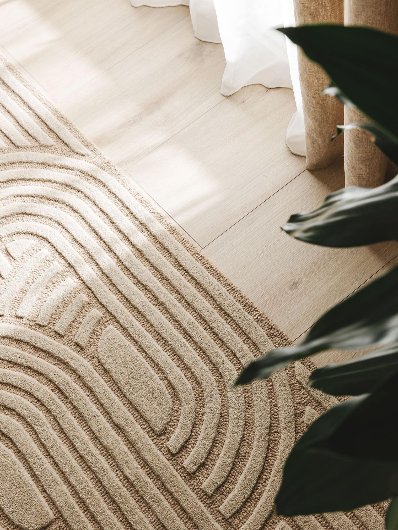 Tapis en 80% Laine, 20% Laine de Nouvelle-Zélande en Beige avec une pile de 6 - 10 mm de hauteur de benuta Pure