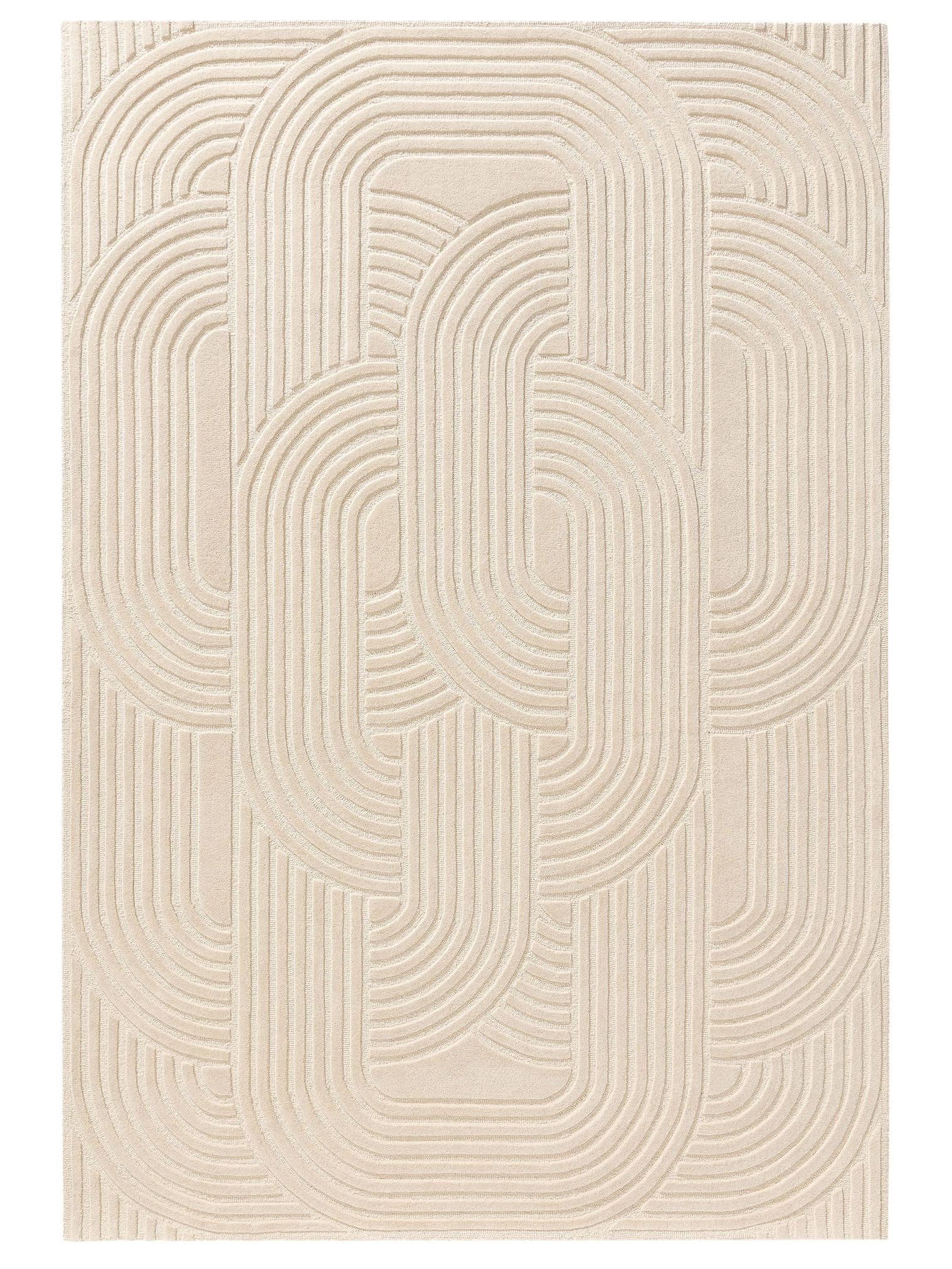 Rug made of 80% Wool, 20% Wool from New Zealand in Beige with a 6 - 10 mm high pile by benuta Pure