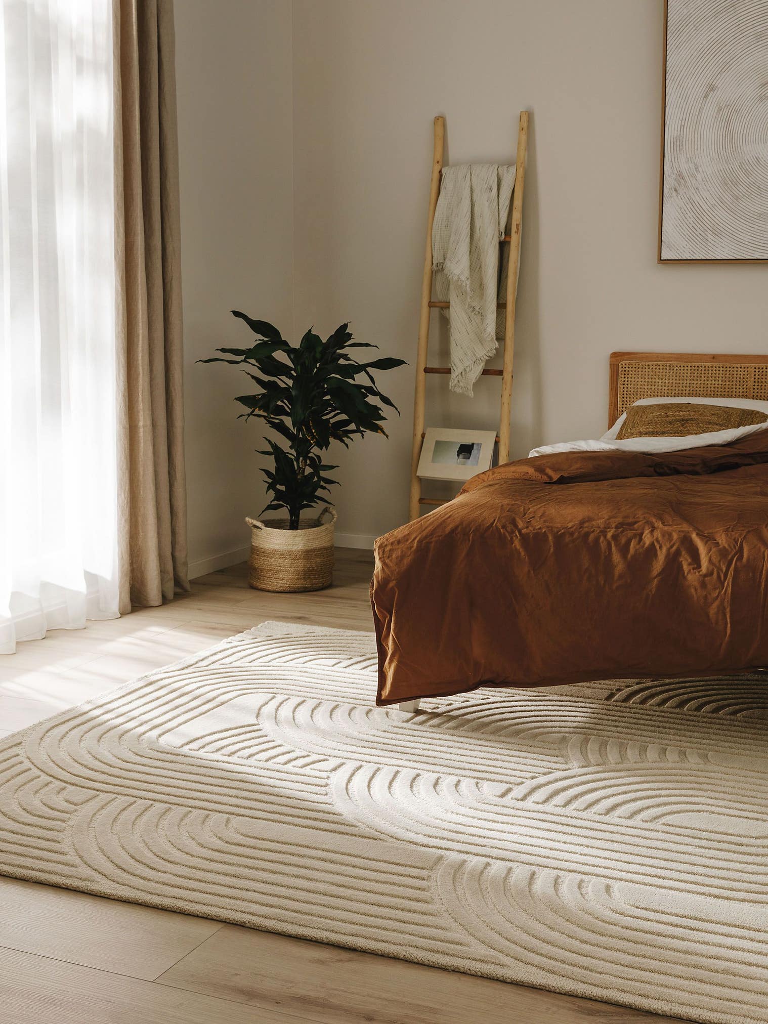 Rug made of 80% Wool, 20% Wool from New Zealand in Beige with a 6 - 10 mm high pile by benuta Pure