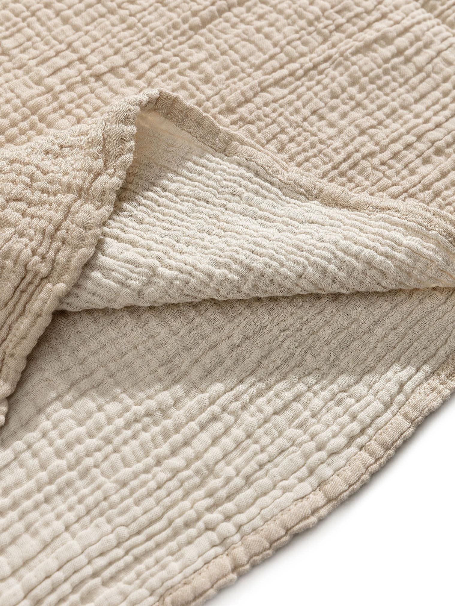 Pläd i bomull Lilo Creme/Beige med Uni-design i 100% Bomull från Lytte
